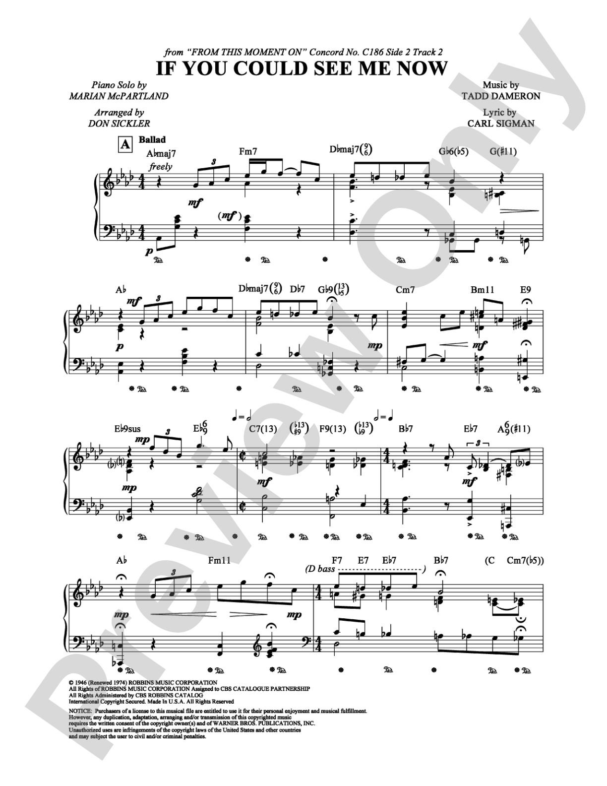 If You Could See Me Now: Piano Digital Sheet Music