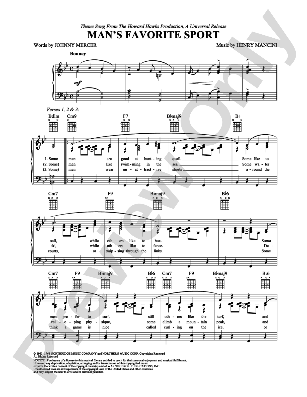 Man's Favorite Sport: Piano/Vocal/Chords Digital Sheet Music