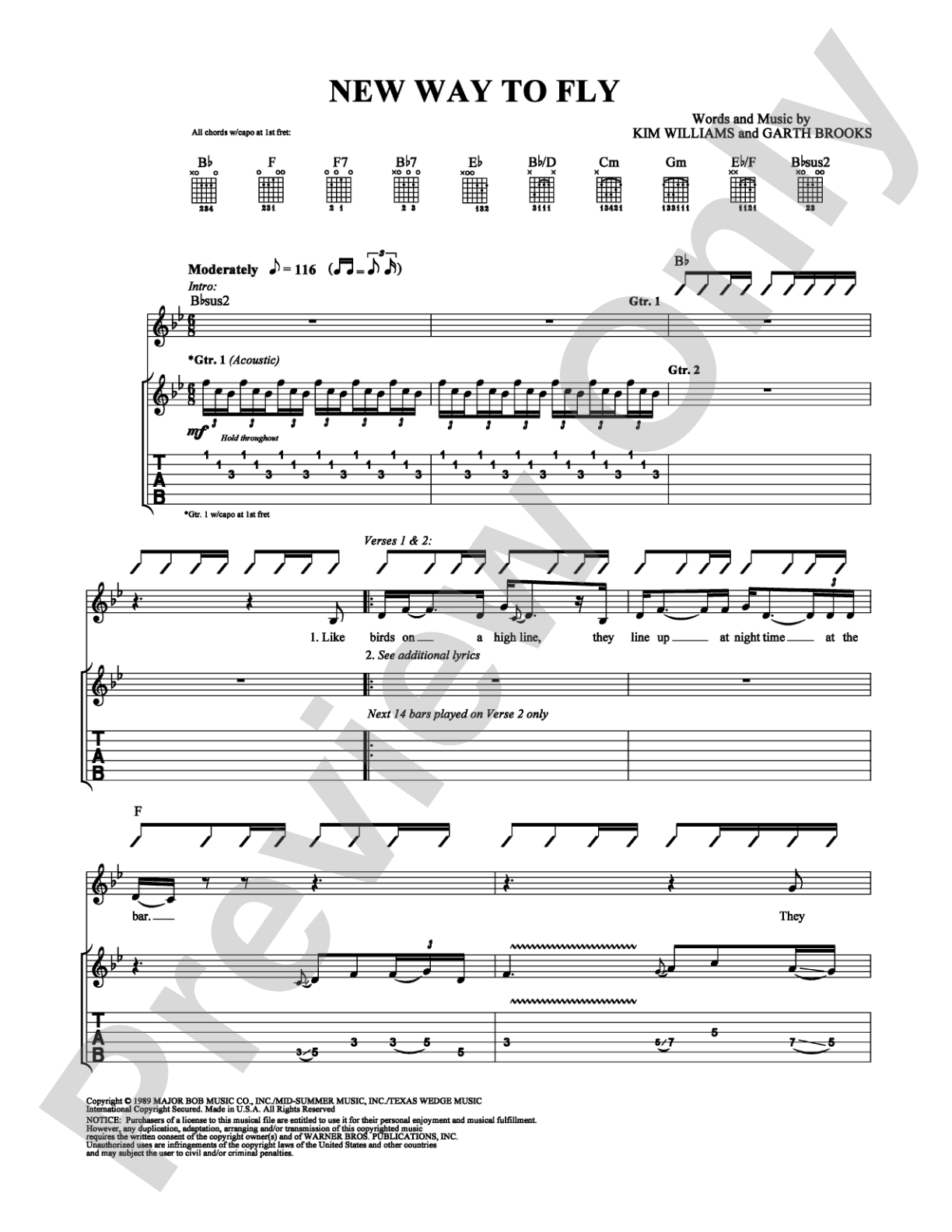 New Way to Fly: Guitar TAB Digital Sheet Music
