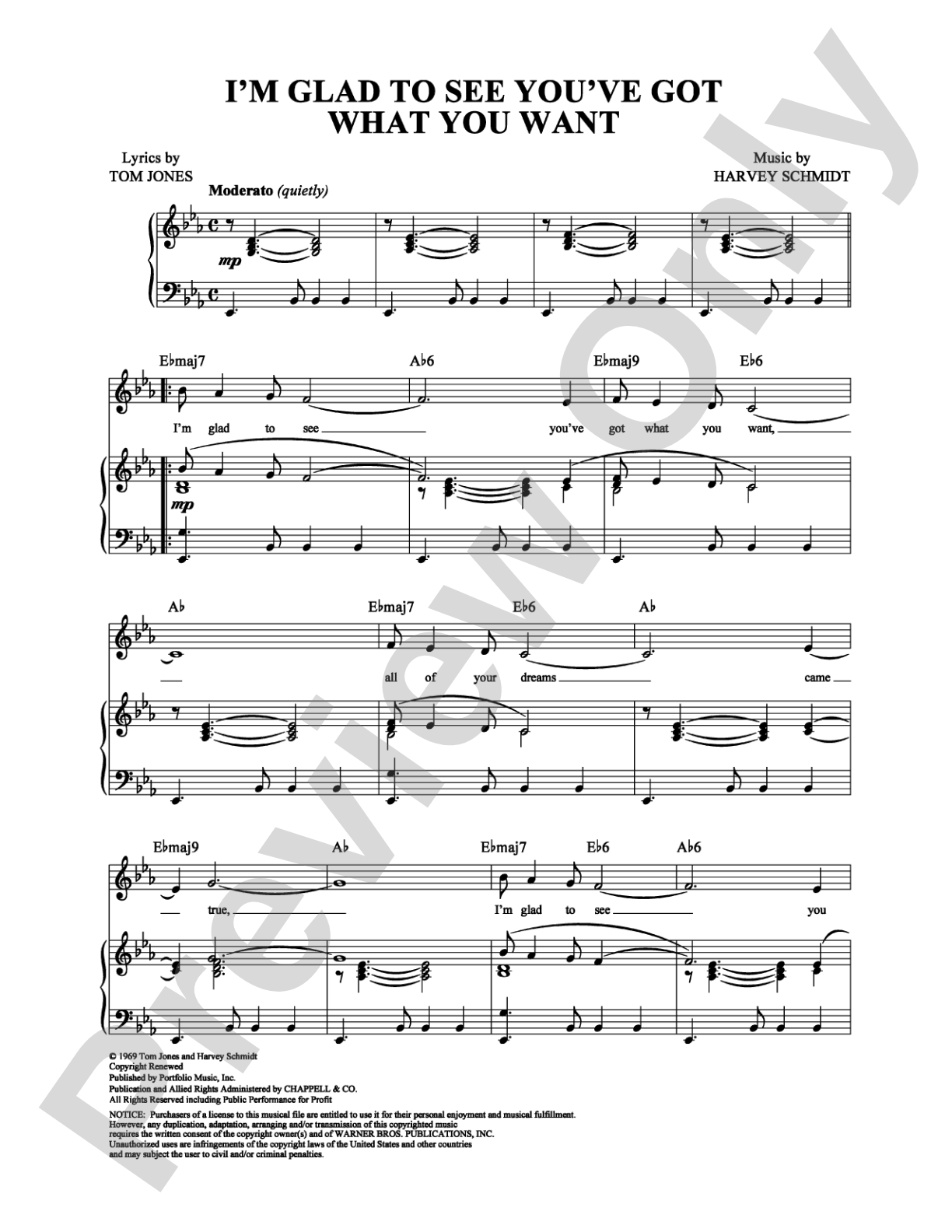 I'm Glad to See You've Got What You Want: Piano/Vocal/Chords Digital Sheet Music