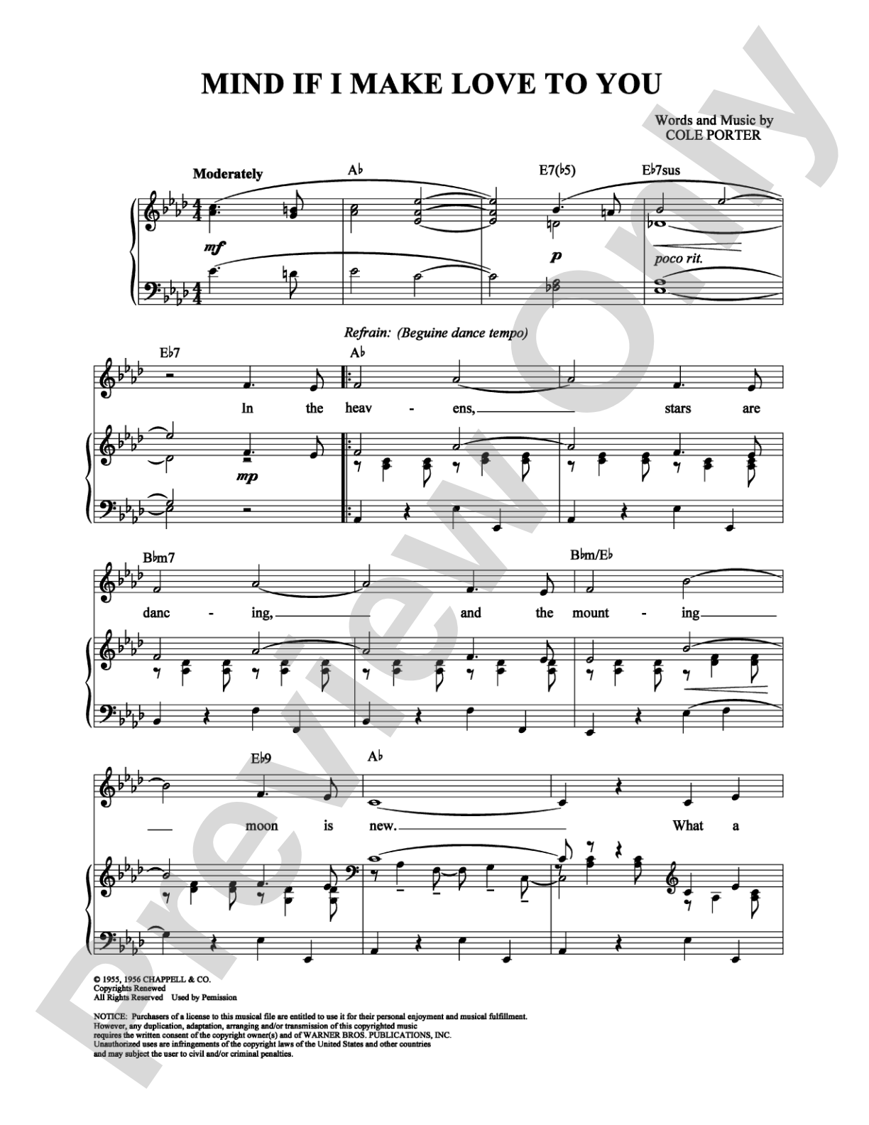 Mind If I Make Love To You: Piano/Vocal/Chords Digital Sheet Music