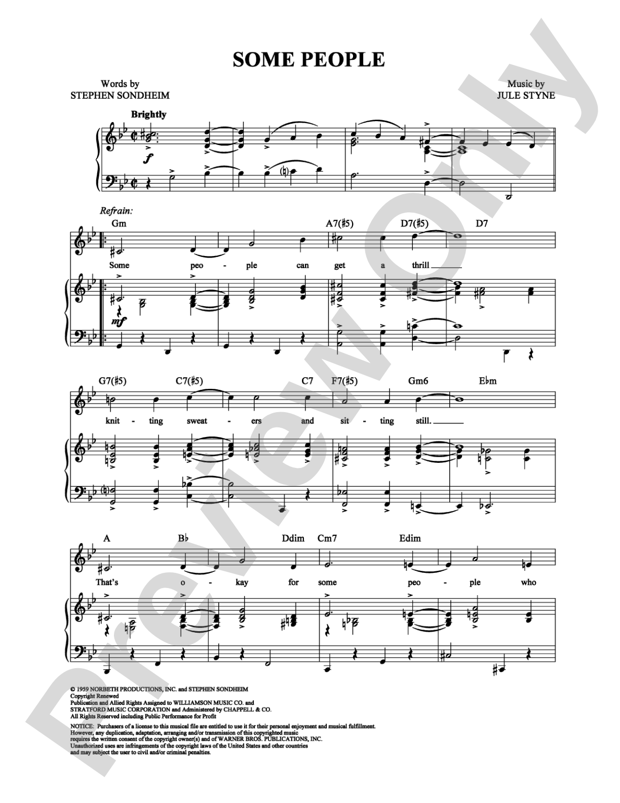 Some People: Piano/Vocal/Chords Digital Sheet Music