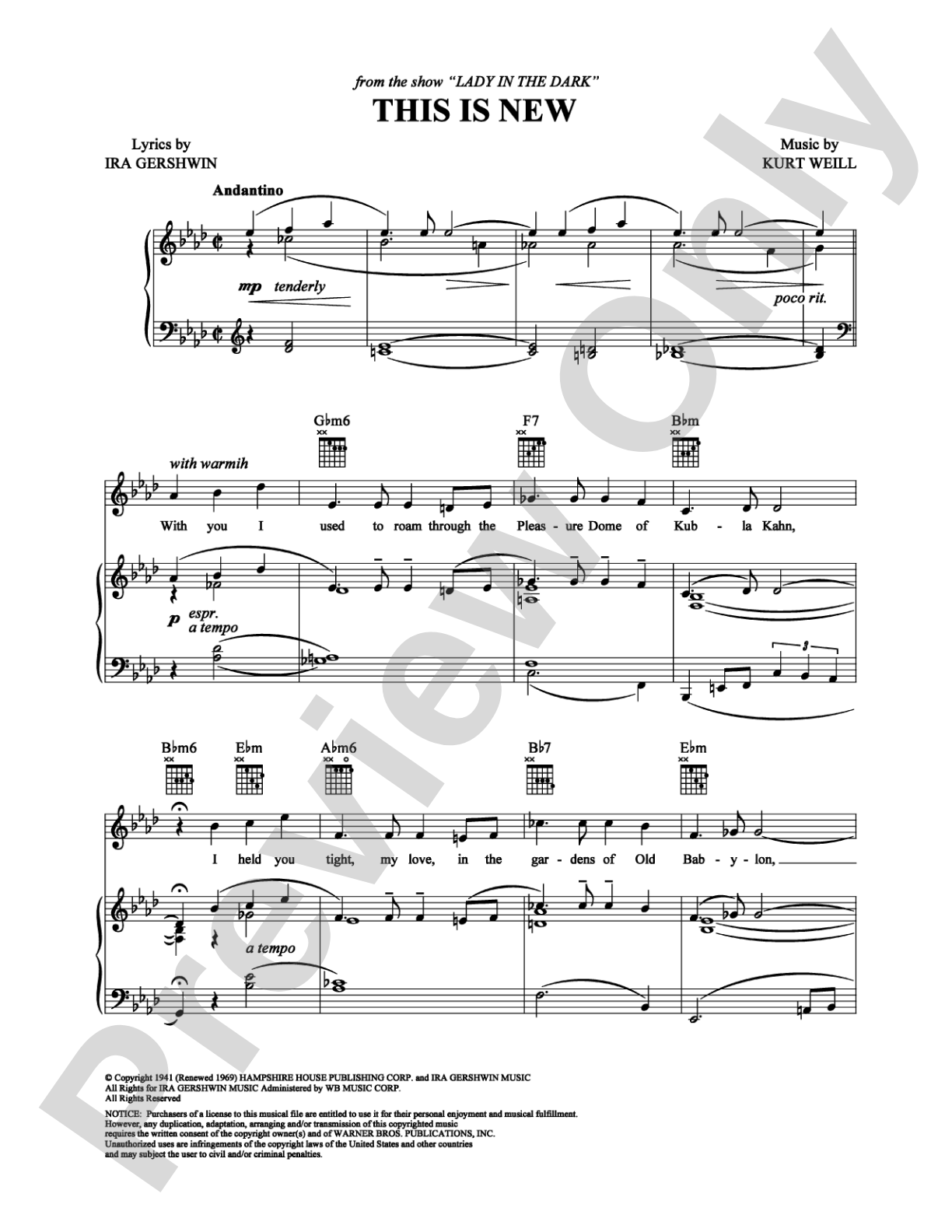 This Is New: Piano/Vocal/Chords Digital Sheet Music