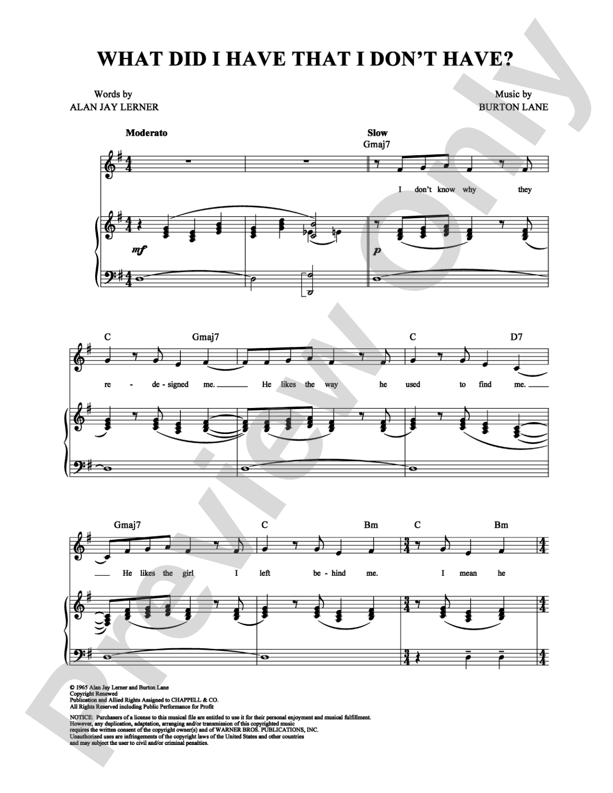 What Did I Have That I Don't Have?: Piano/Vocal/Chords Digital Sheet Music