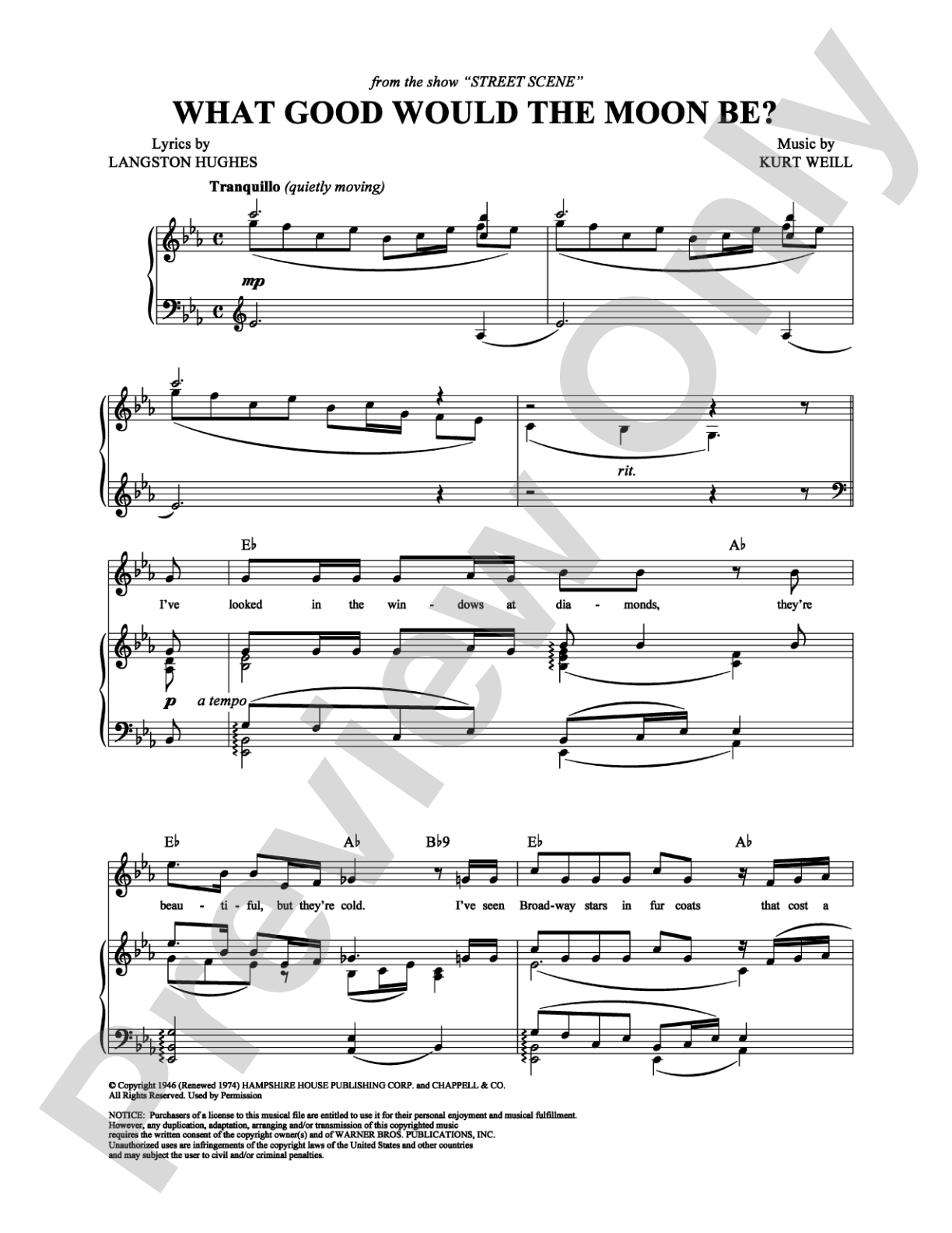 What Good Would the Moon Be?: Piano/Vocal/Chords Digital Sheet Music
