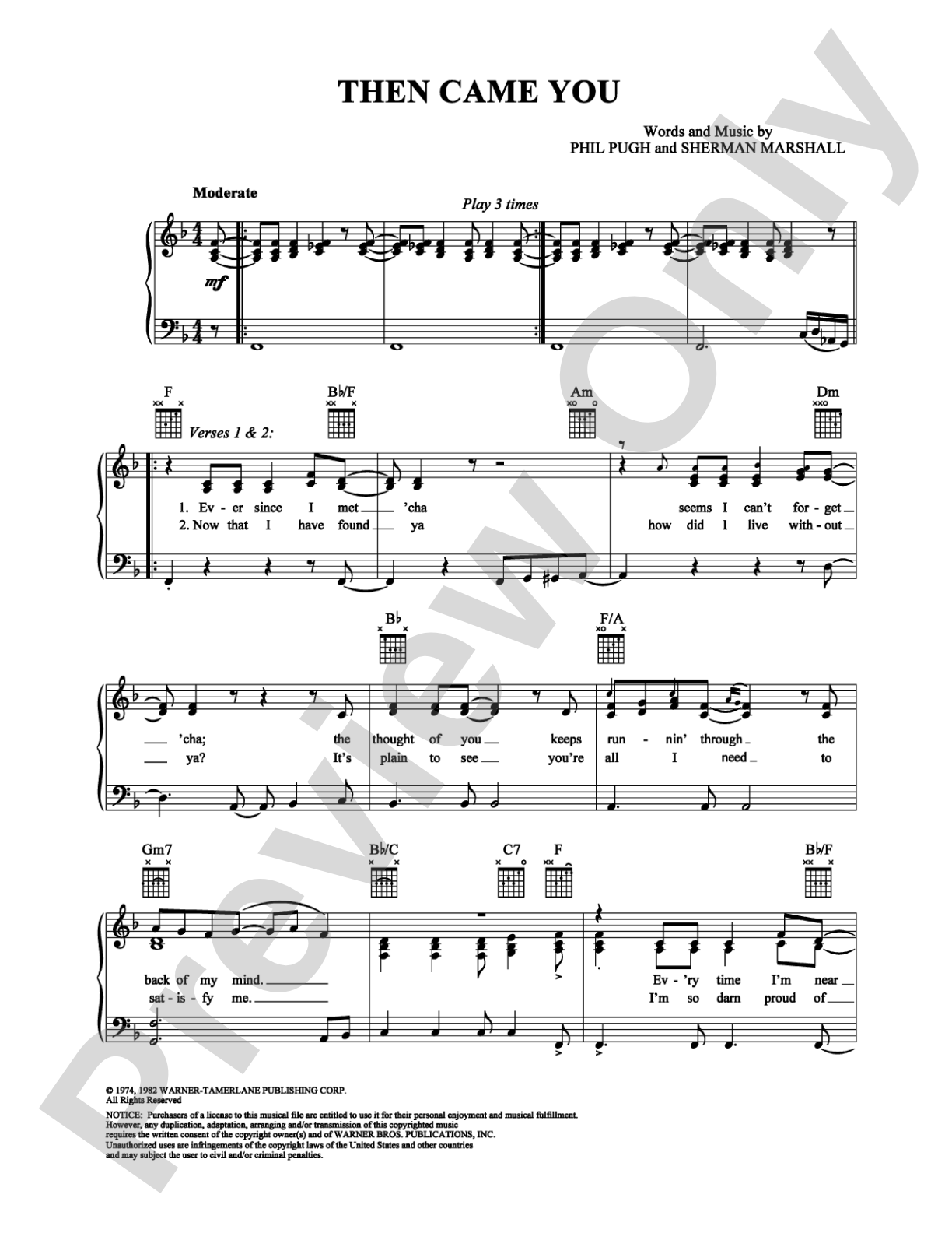 Then Came You: Piano/Vocal/Chords Digital Sheet Music