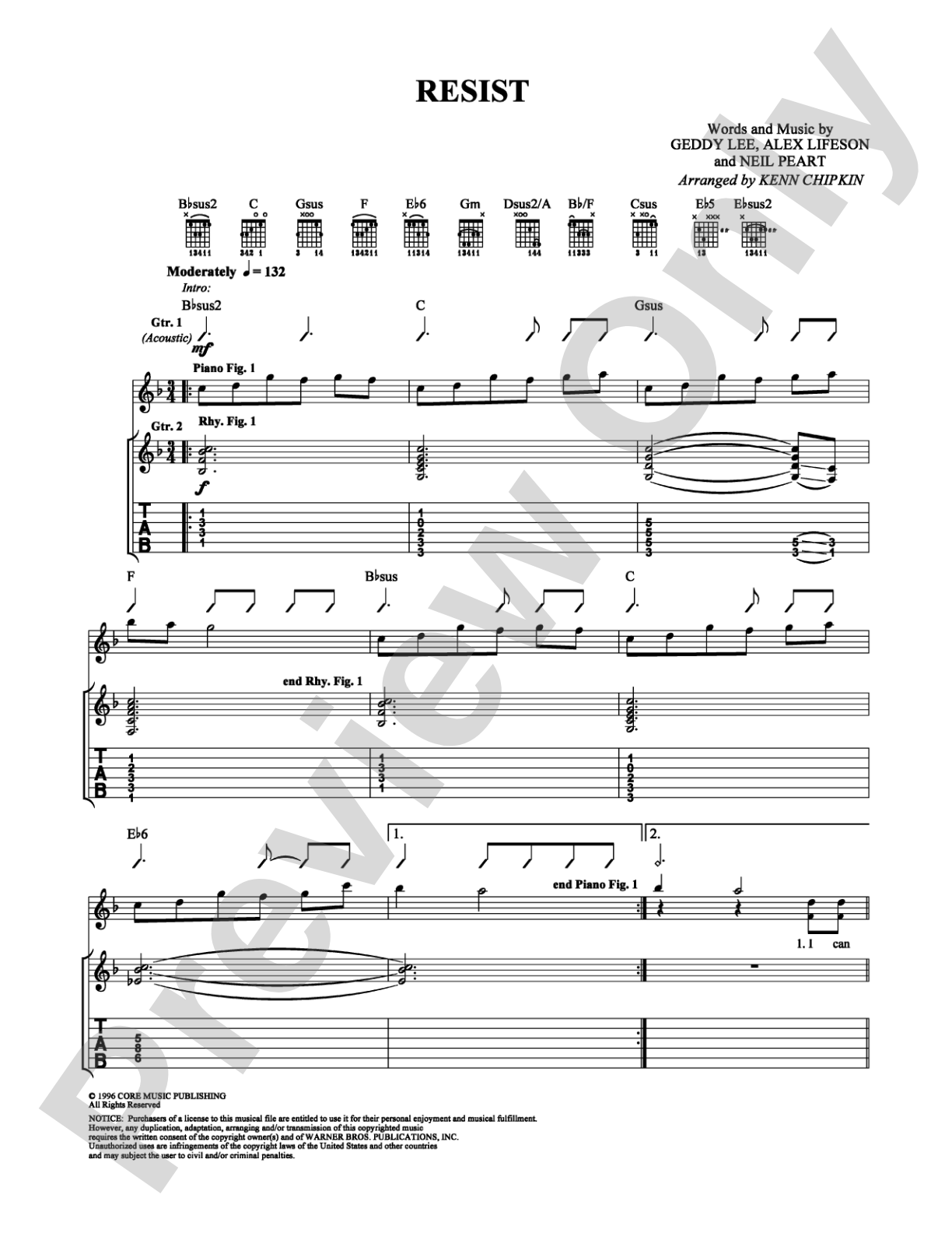 Resist: Guitar TAB Digital Sheet Music