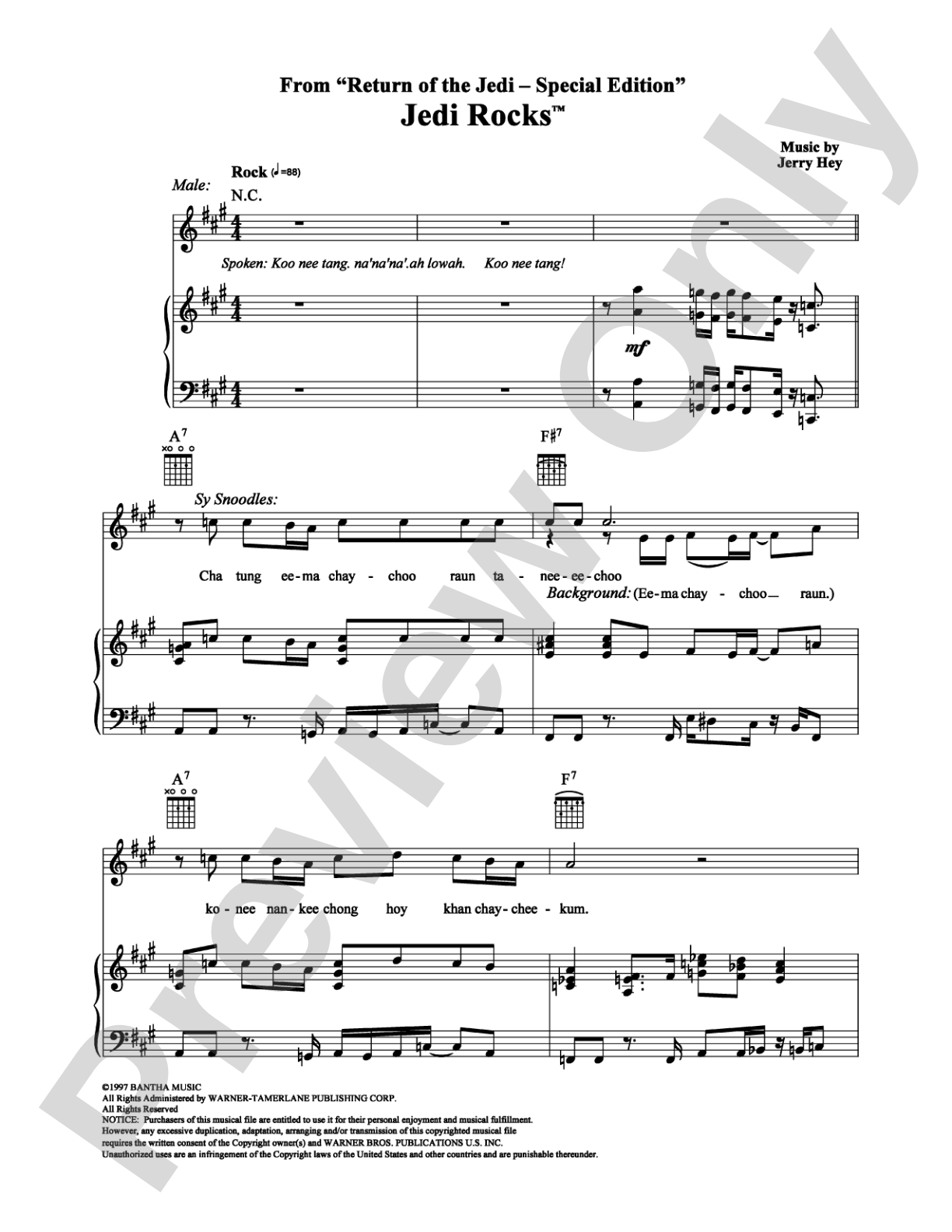 Jedi Rocks: Piano/Vocal/Chords Digital Sheet Music