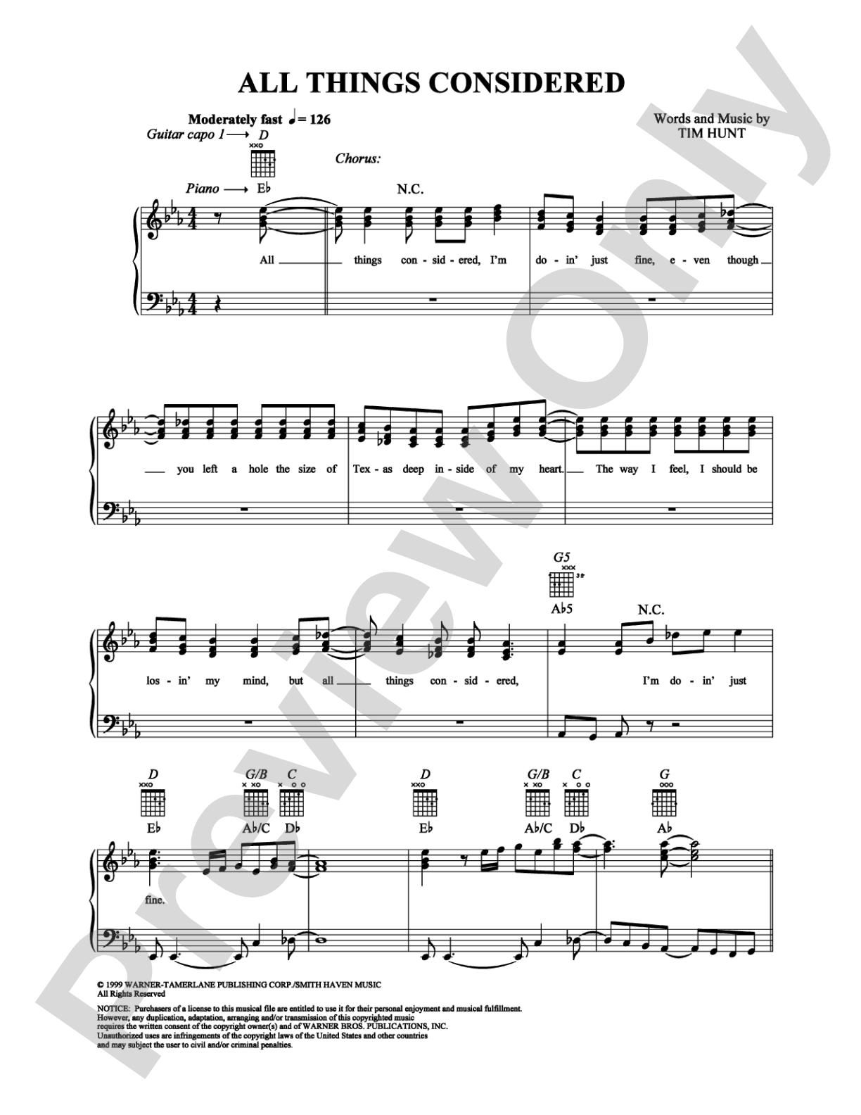 All Things Considered: Piano/Vocal/Chords Digital Sheet Music