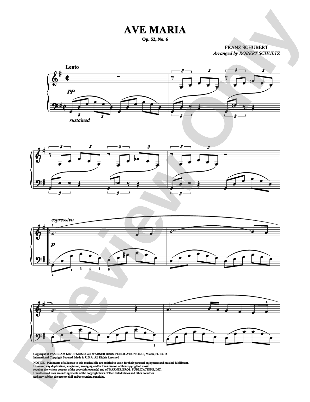 Ave Maria: Piano Digital Sheet Music