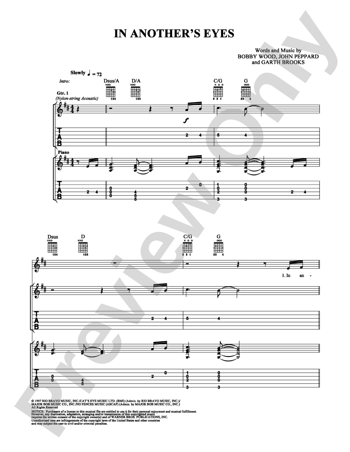 In Another's Eyes: Guitar TAB Digital Sheet Music