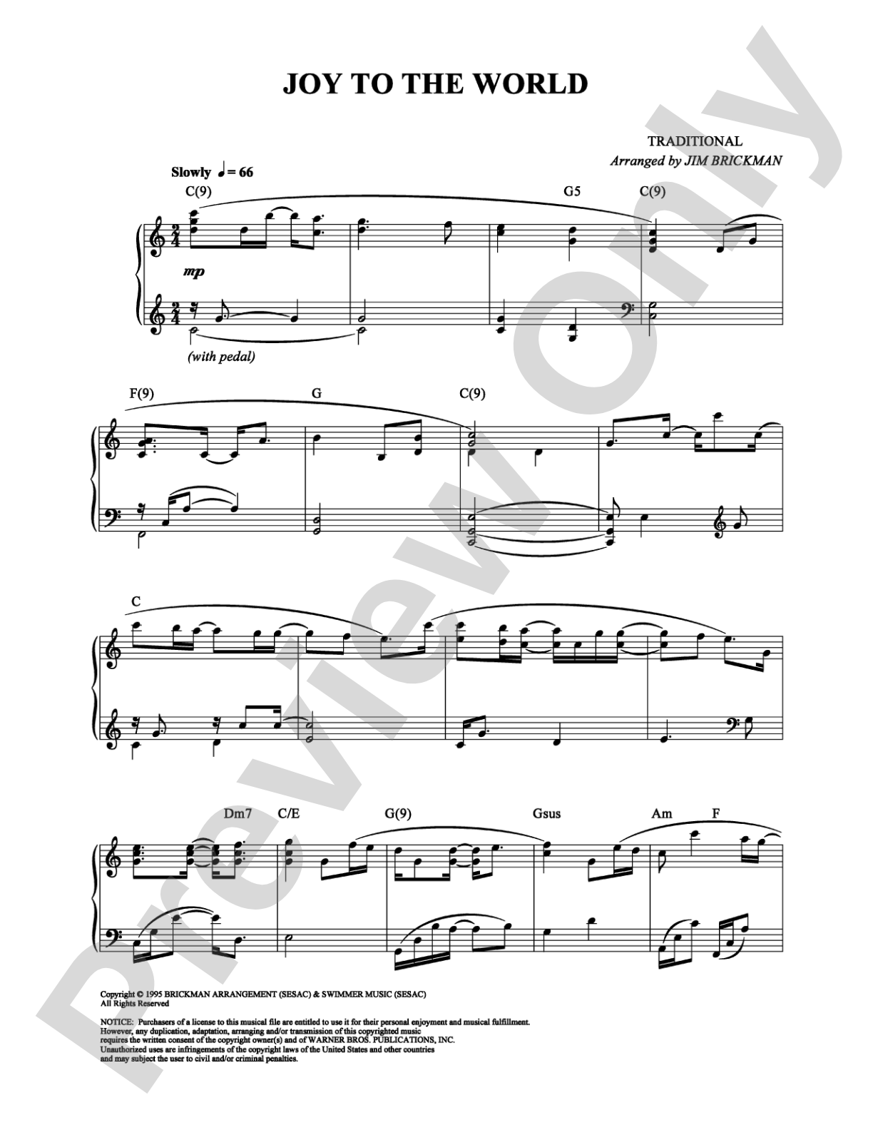 Joy to the World: Piano Digital Sheet Music