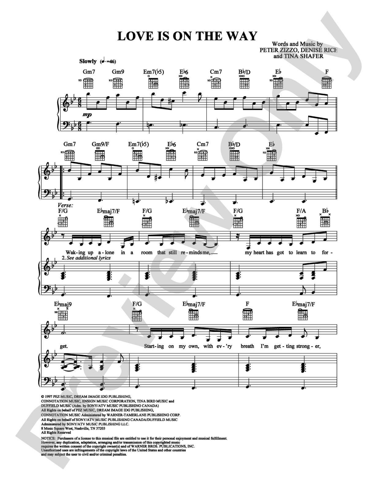 Love Is On The Way: Piano/Vocal/Chords Digital Sheet Music