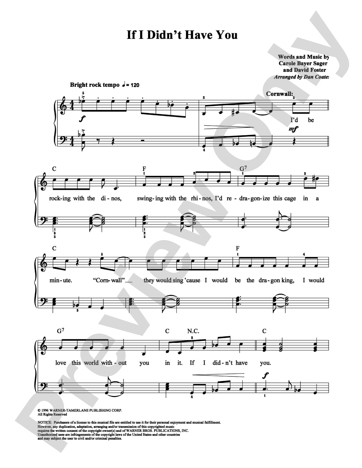 If I Didn't Have You: Easy Piano Digital Sheet Music