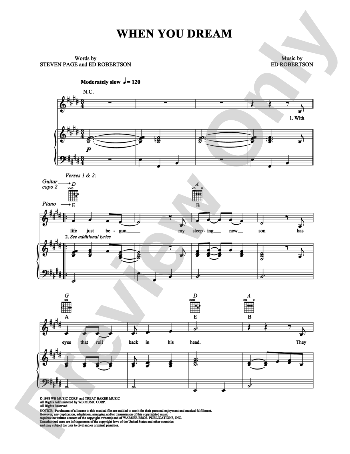 When You Dream: Piano/Vocal/Chords Digital Sheet Music