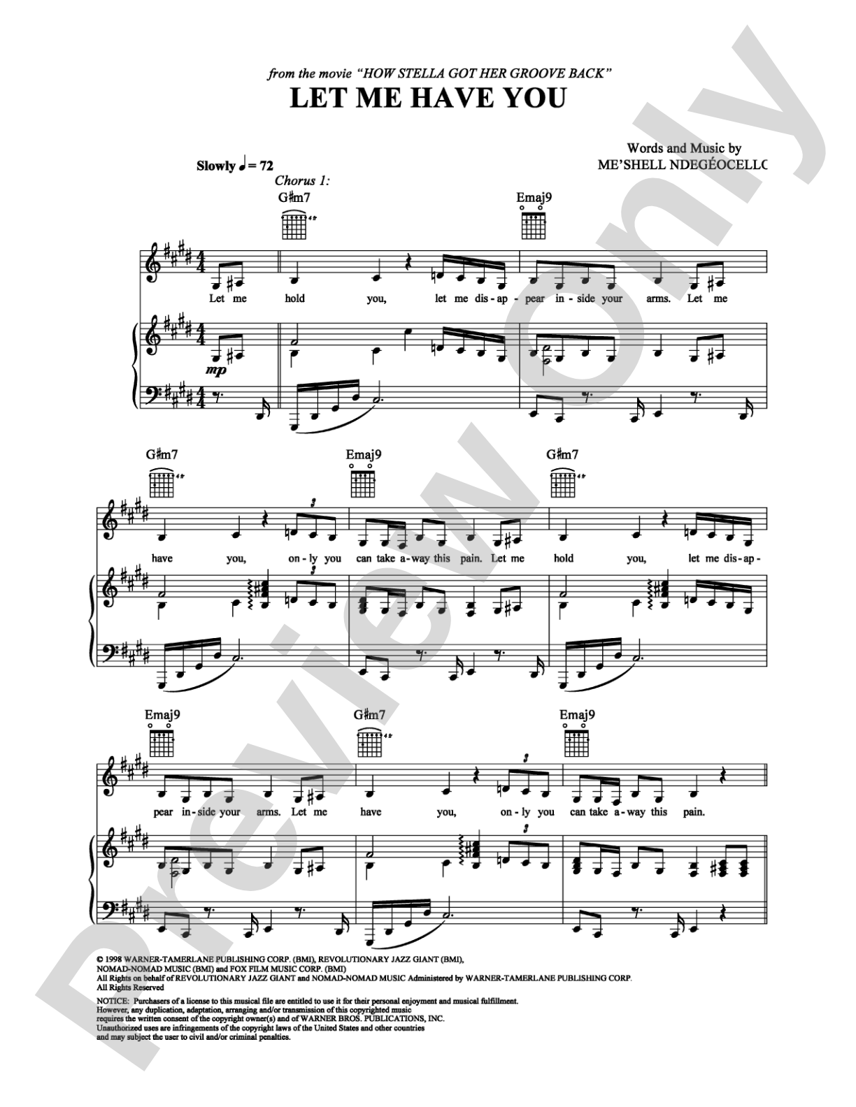 Let Me Have You: Piano/Vocal/Chords Digital Sheet Music