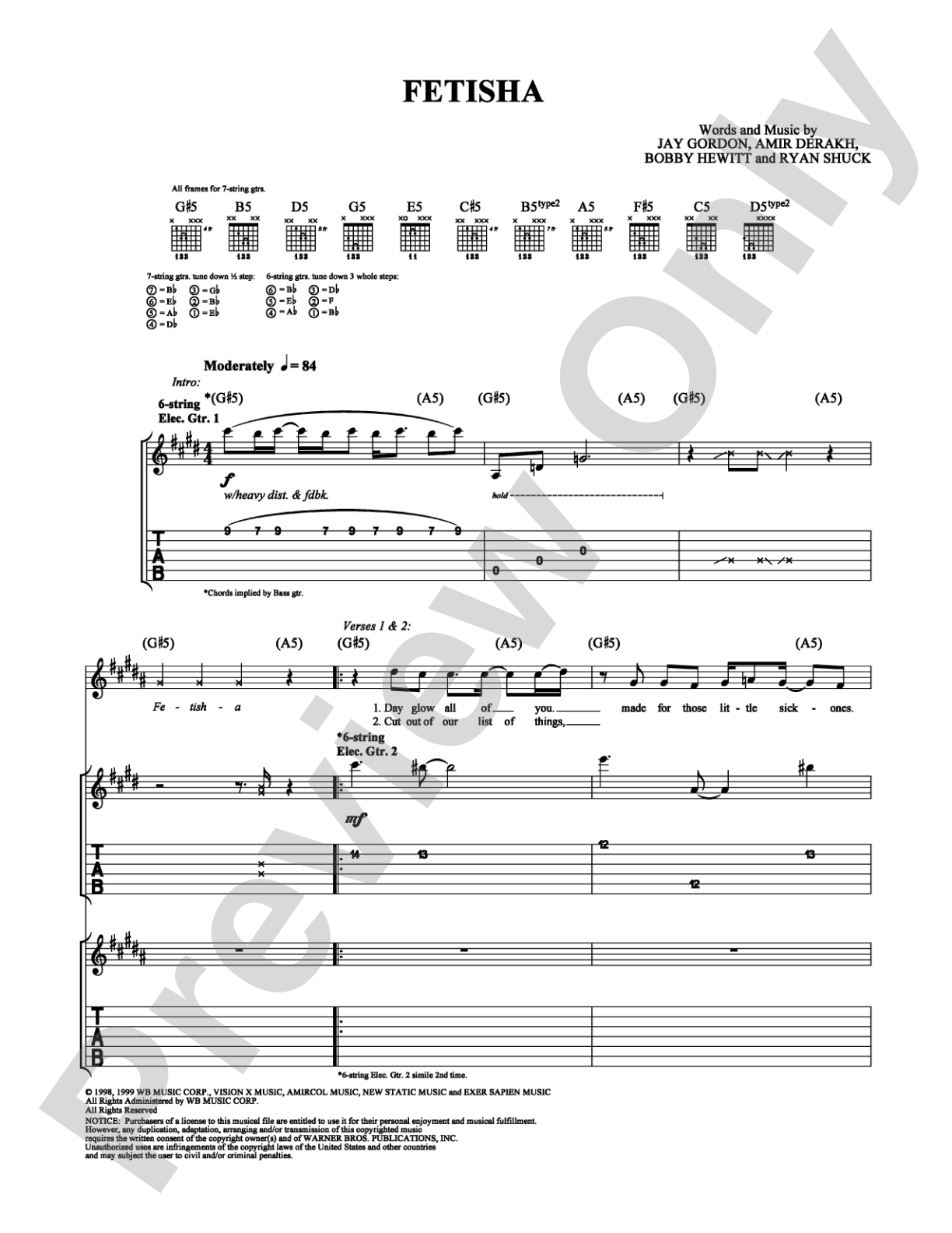 Fetisha: Guitar TAB Digital Sheet Music