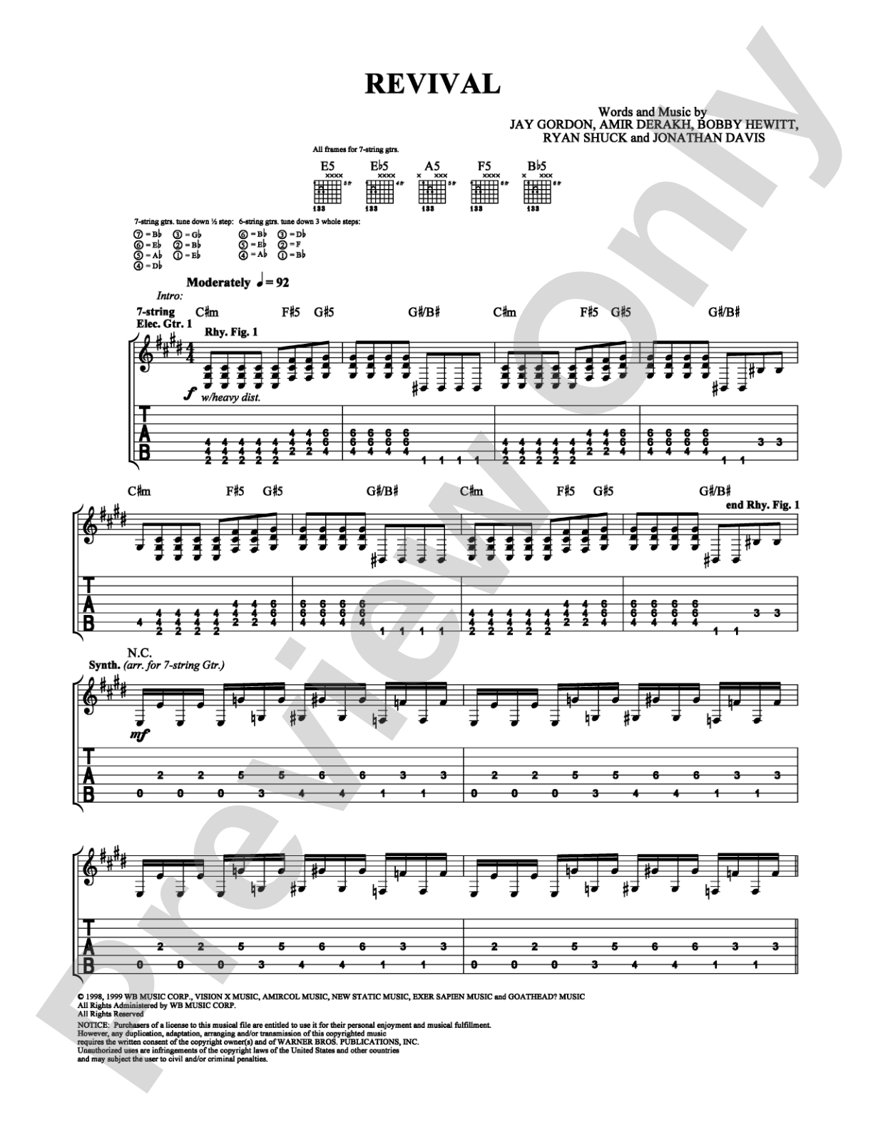 Revival: Guitar TAB Digital Sheet Music