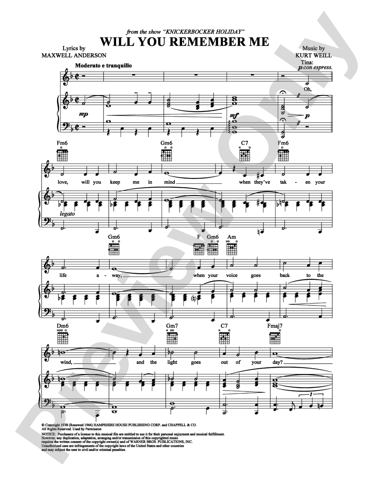 Will You Remember Me: Piano/Vocal/Chords Digital Sheet Music