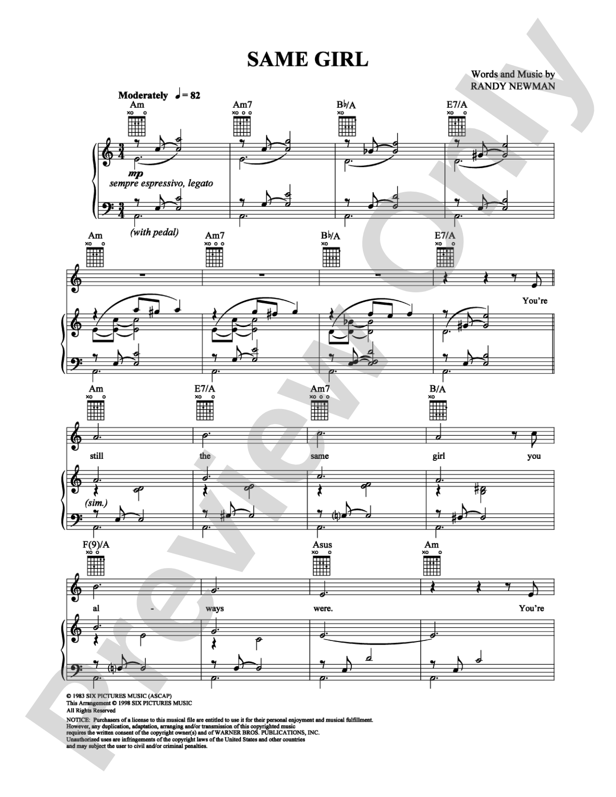Same Girl: Piano/Vocal/Chords Digital Sheet Music