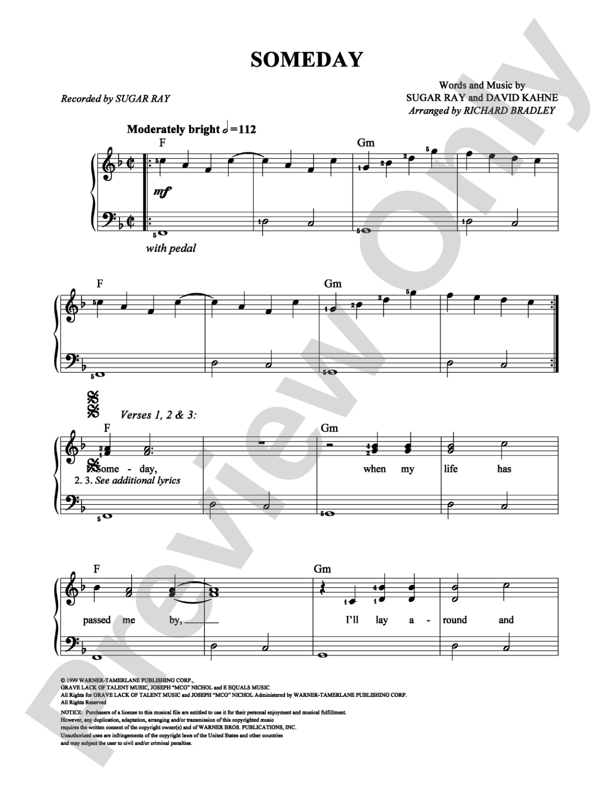 Someday: Easy Piano Digital Sheet Music