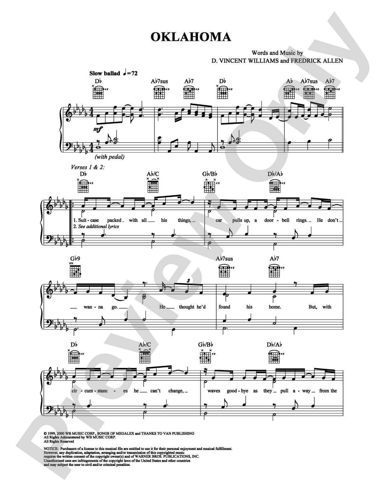 Oklahoma: Piano/Vocal/Chords Digital Sheet Music