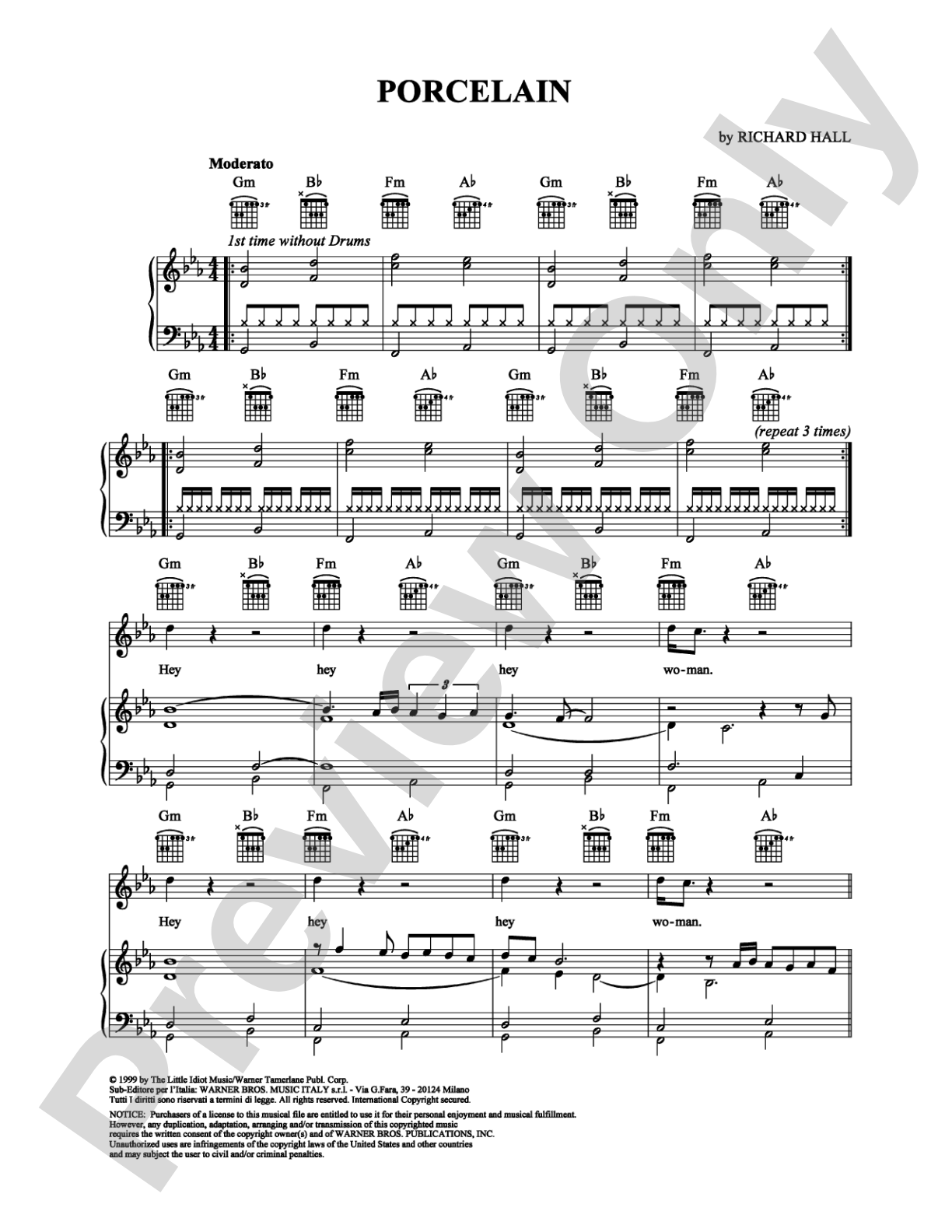 Porcelain: Piano/Vocal/Chords Digital Sheet Music