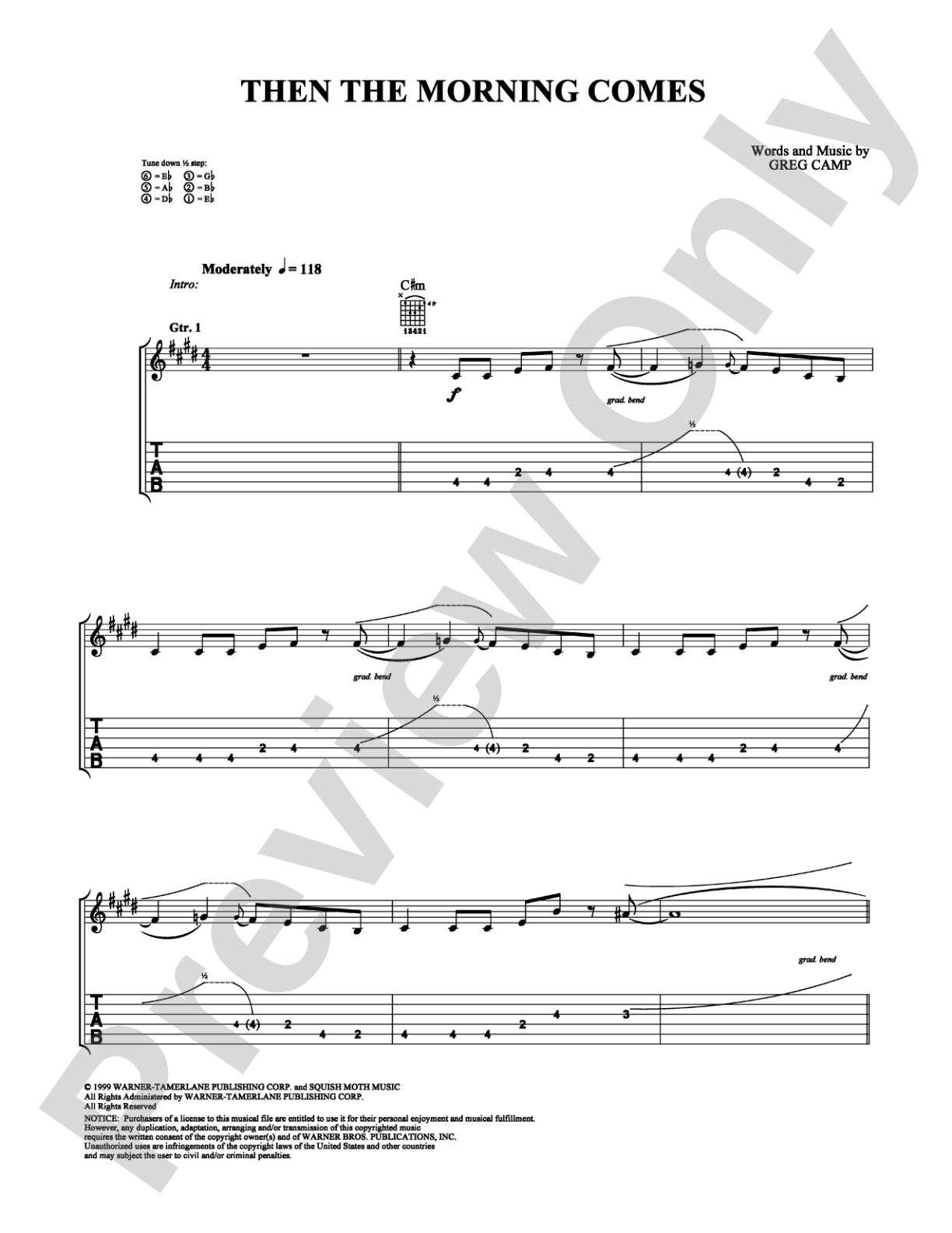 Then the Morning Comes: Guitar TAB Digital Sheet Music