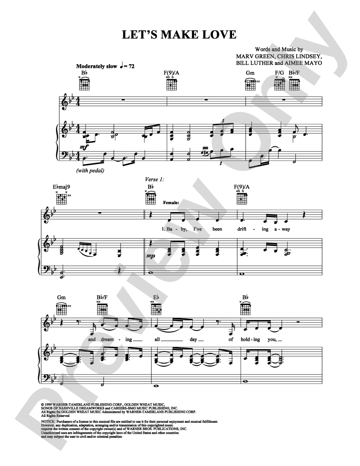Let's Make Love: Piano/Vocal/Chords Digital Sheet Music