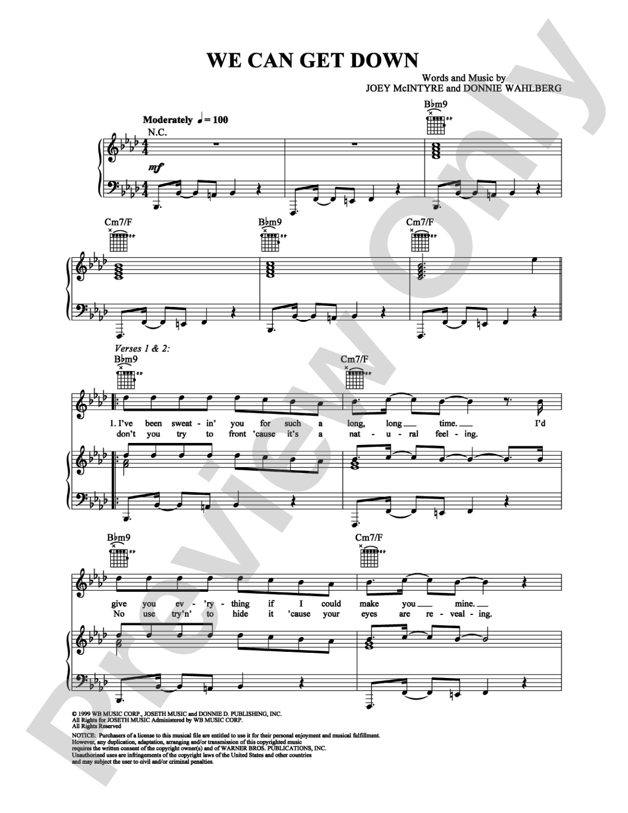 We Can Get Down: Piano/Vocal/Chords Digital Sheet Music