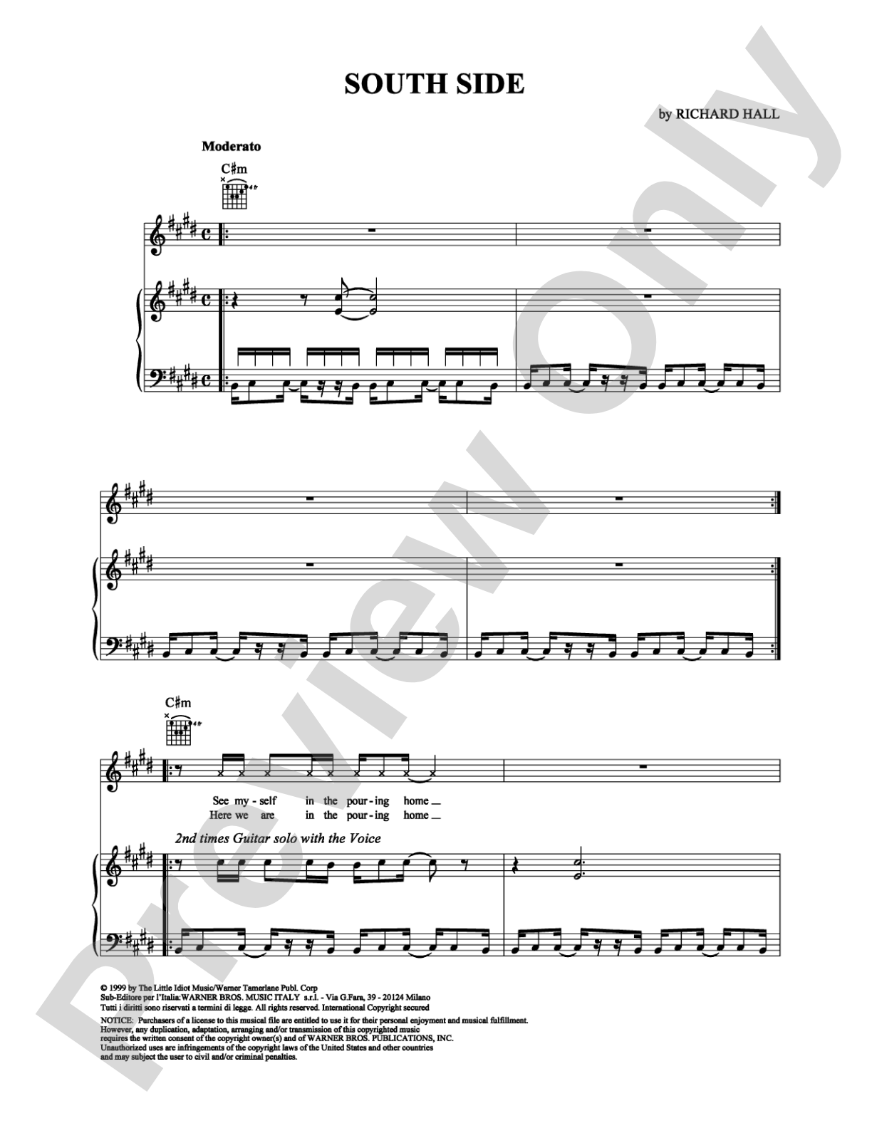 South Side: Piano/Vocal/Chords Digital Sheet Music