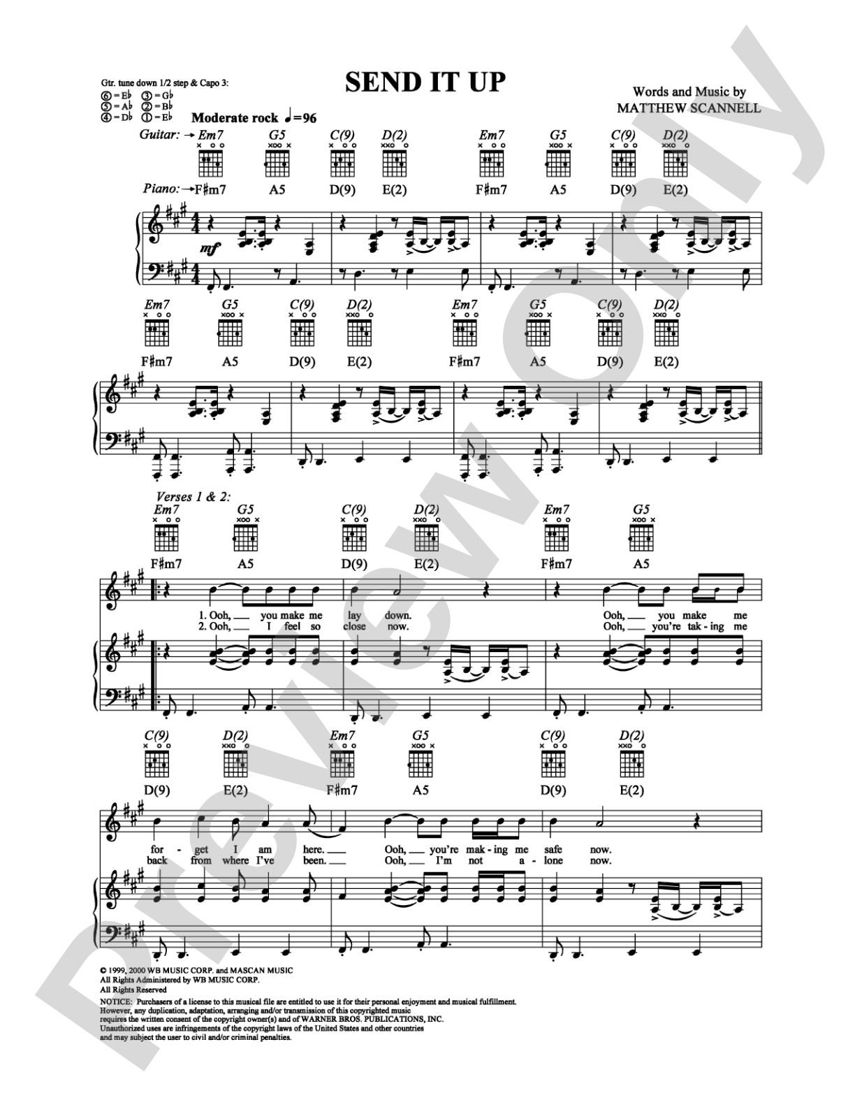 Send It Up: Piano/Vocal/Chords Digital Sheet Music
