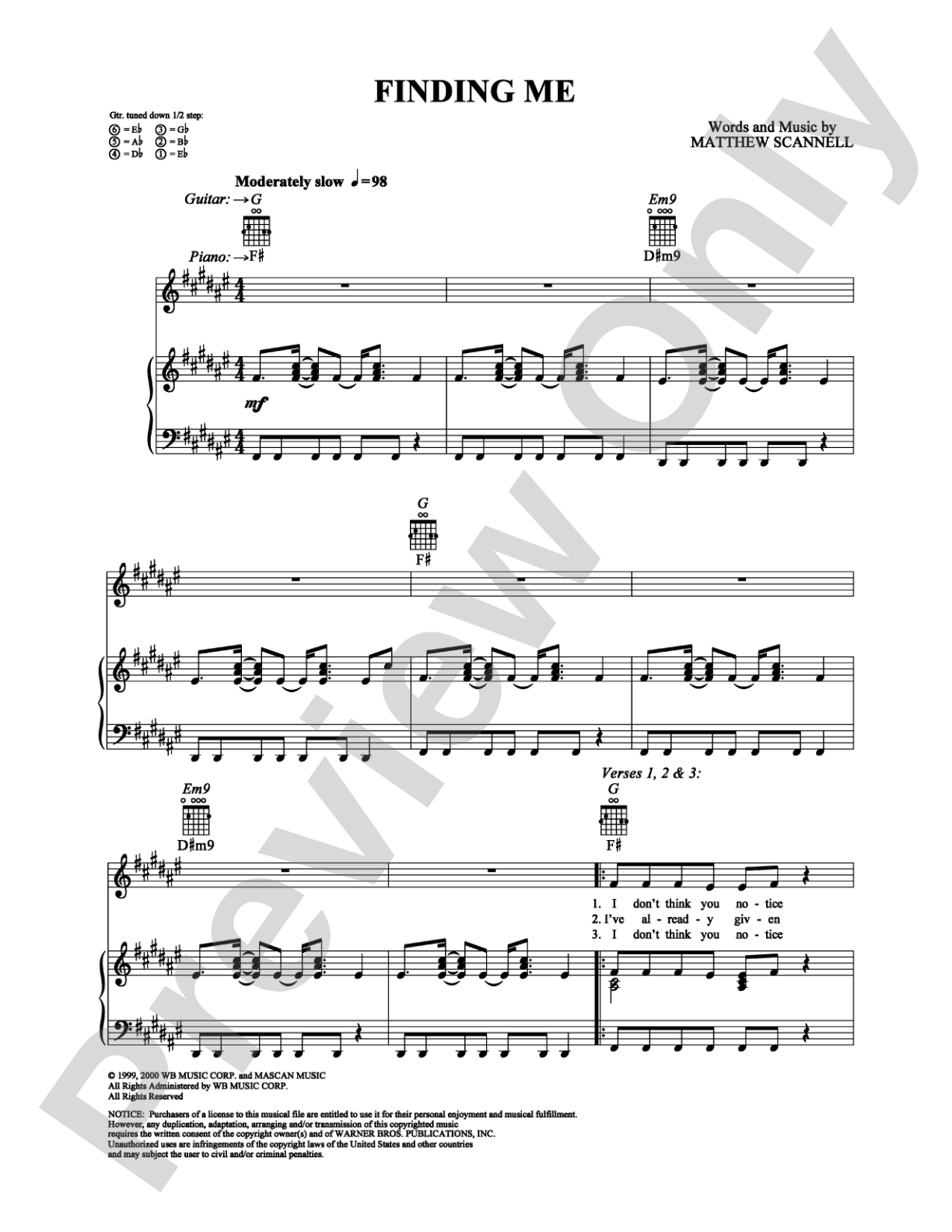 Finding Me: Piano/Vocal/Chords Digital Sheet Music