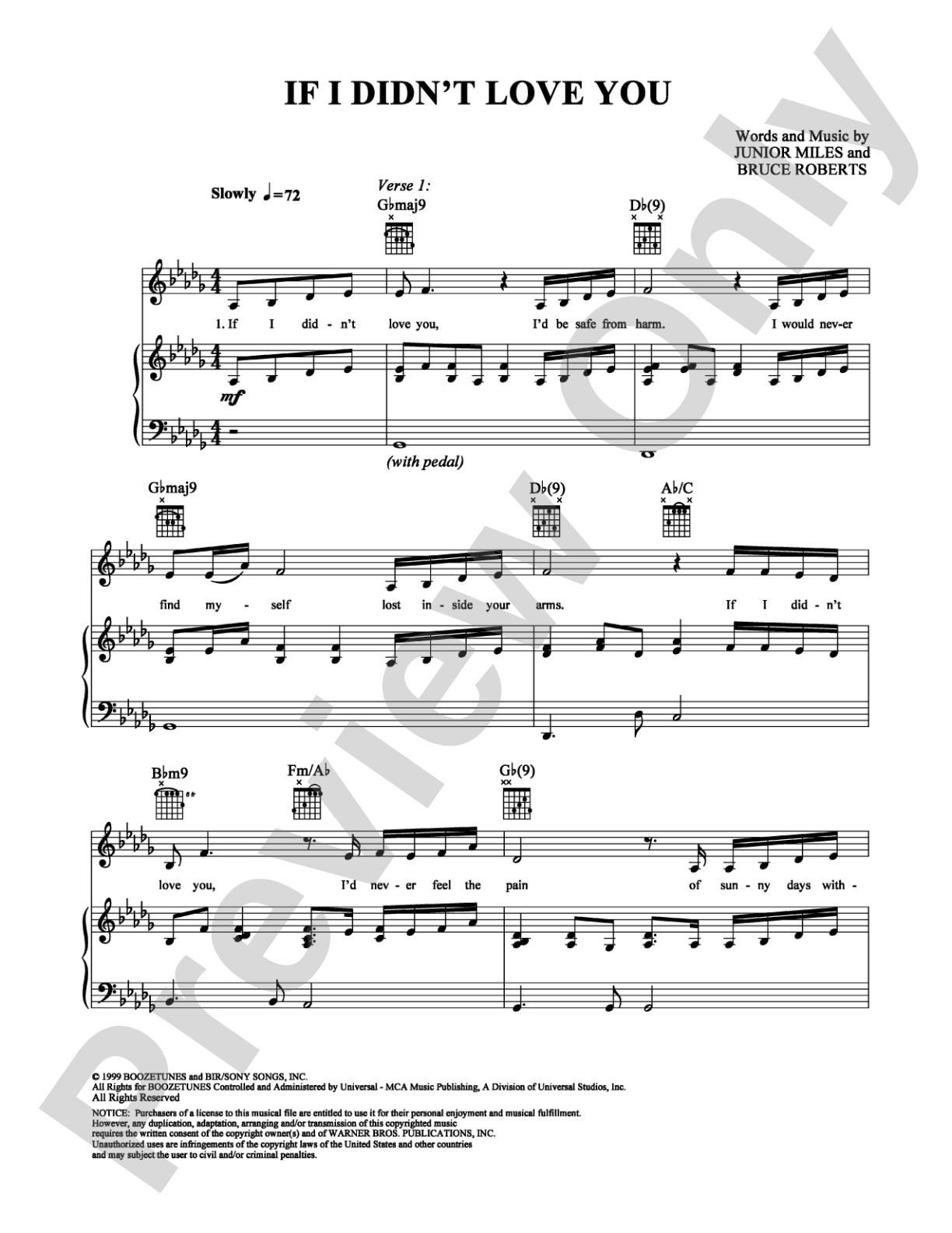If I Didn't Love You: Piano/Vocal/Chords Digital Sheet Music