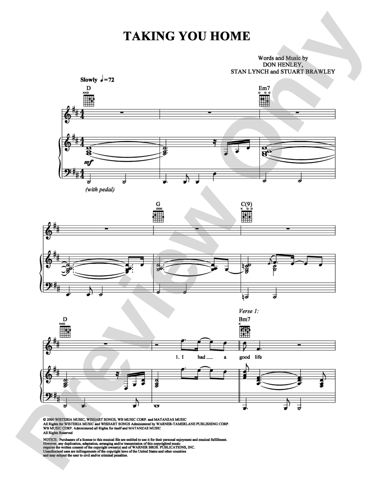Taking You Home: Piano/Vocal/Chords Digital Sheet Music