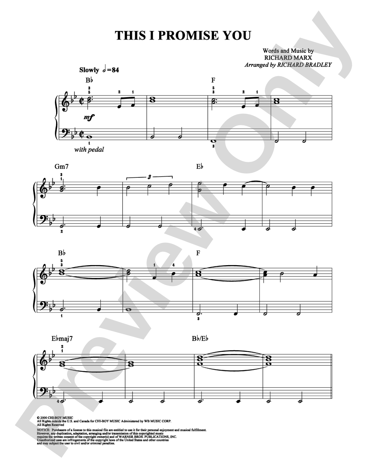 This I Promise You: Easy Piano Digital Sheet Music