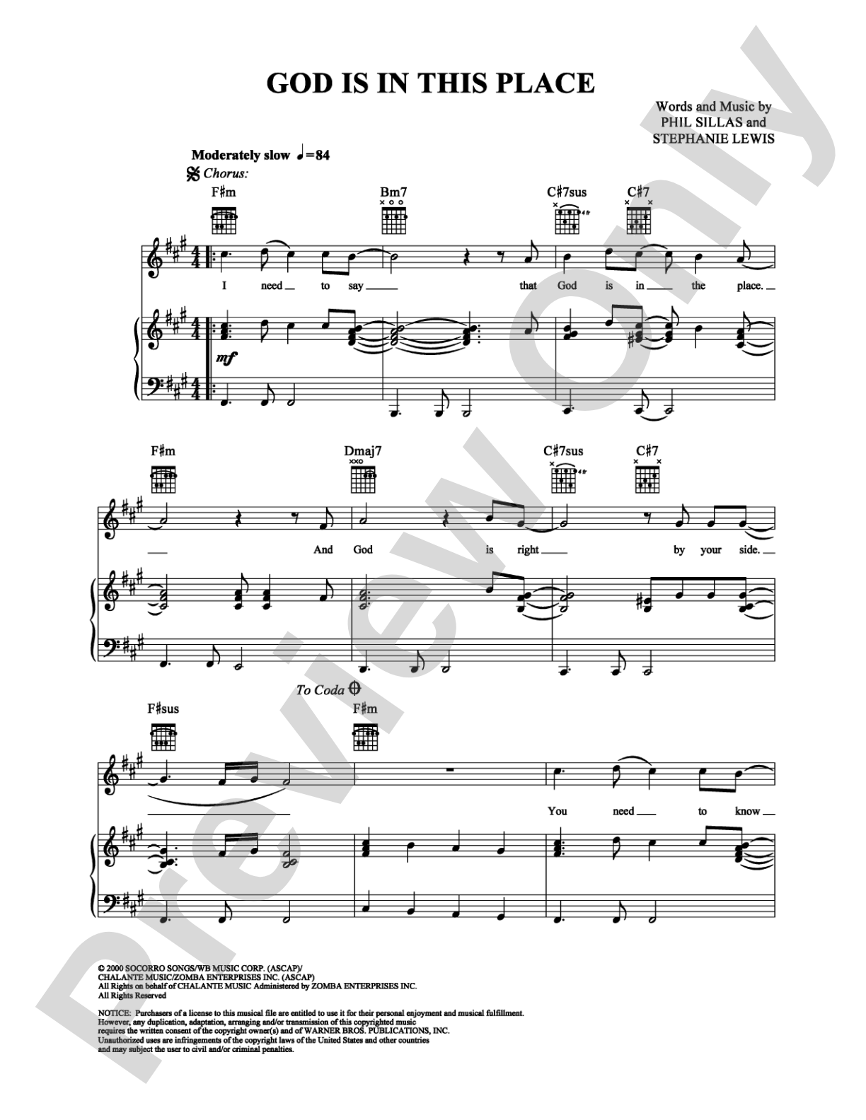 God Is in This Place: Piano/Vocal/Chords Digital Sheet Music