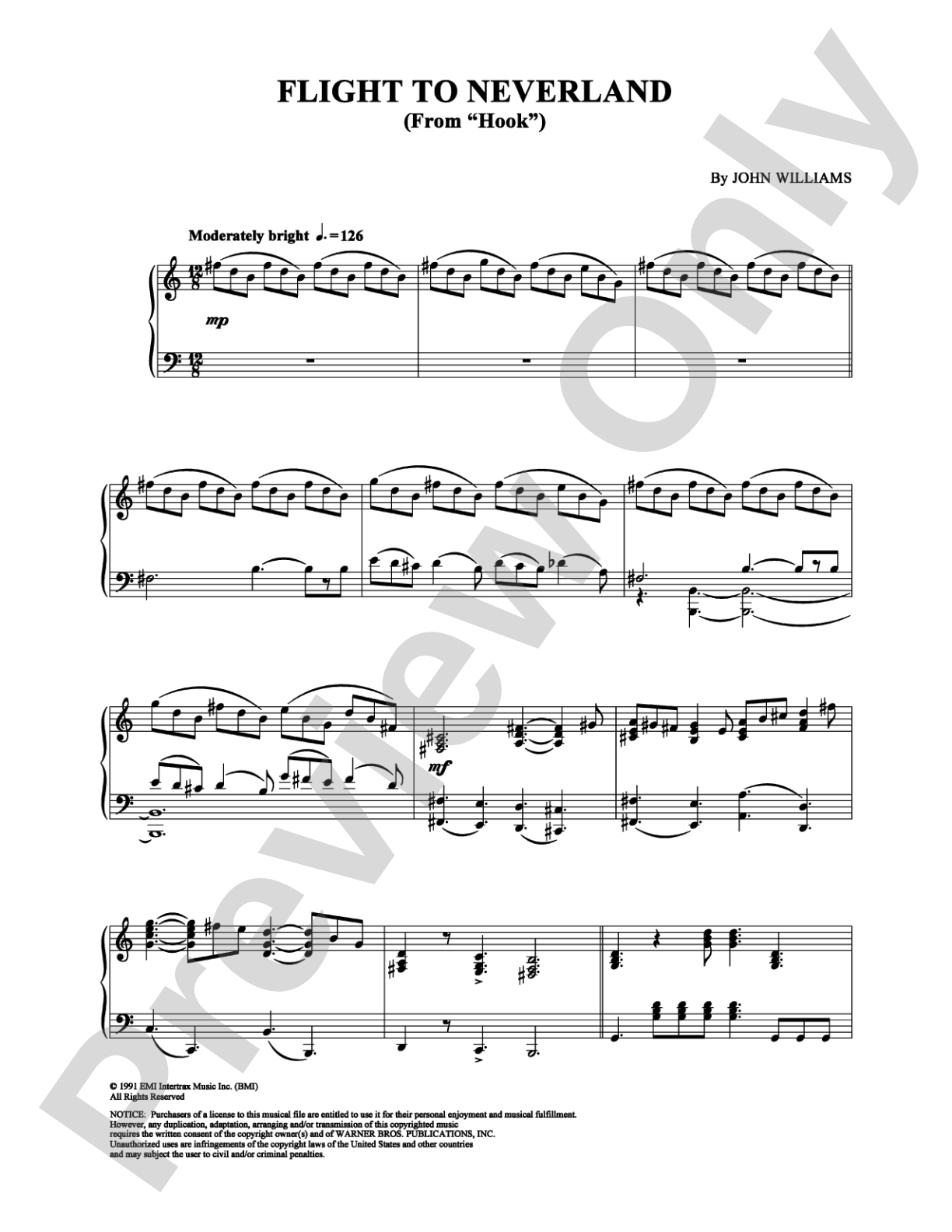Flight to Neverland: Piano Digital Sheet Music