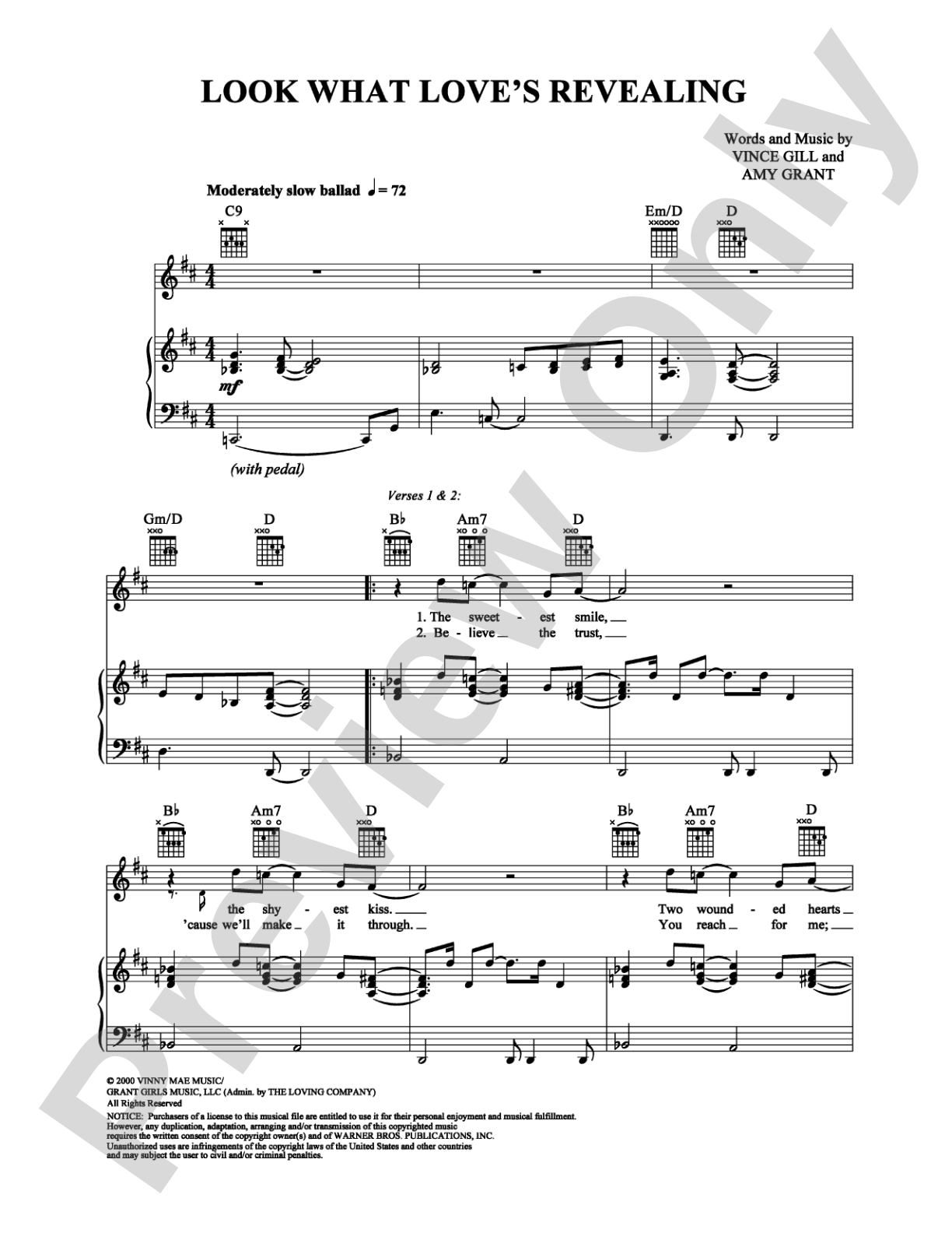 Look What Love's Revealing: Piano/Vocal/Chords Digital Sheet Music