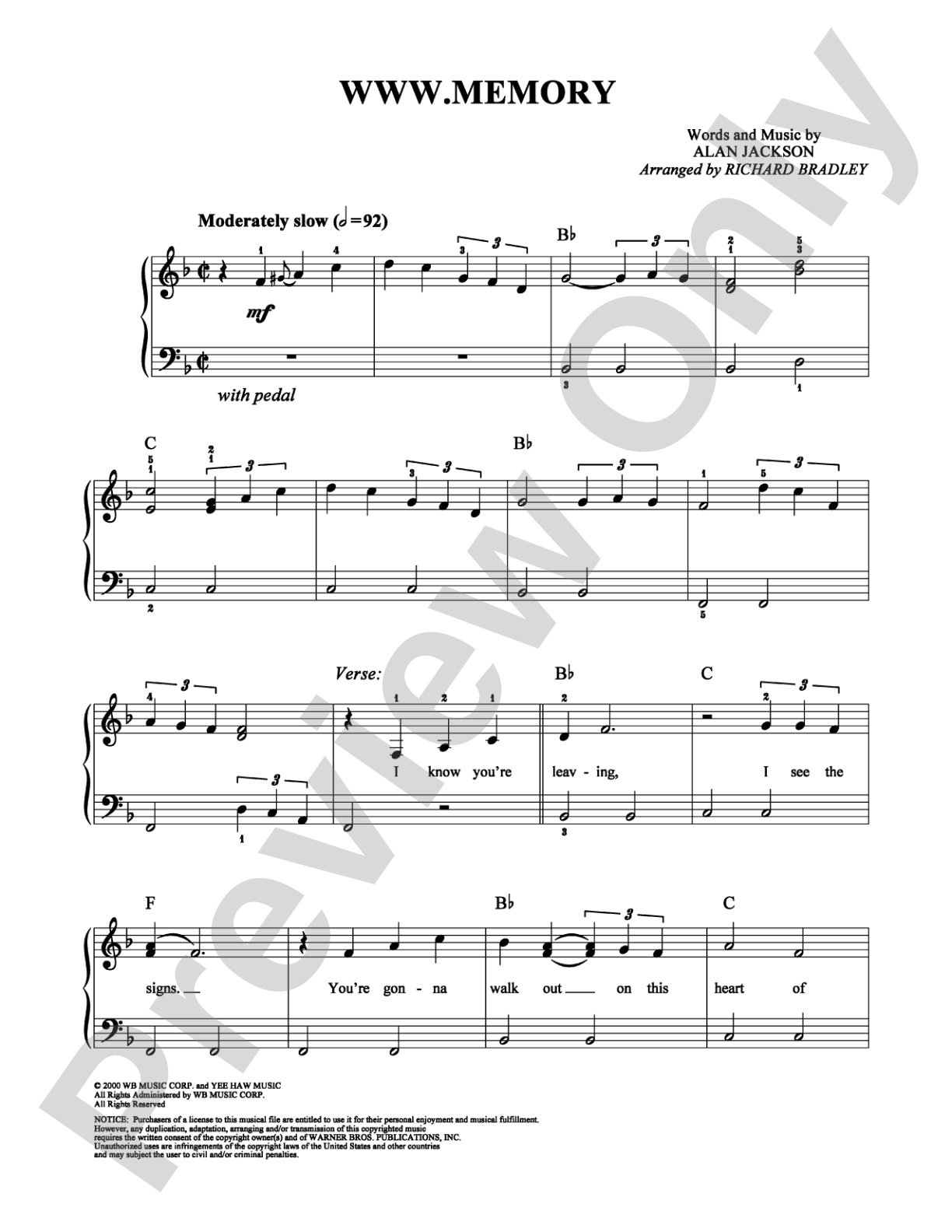 WWW.Memory: Easy Piano Digital Sheet Music