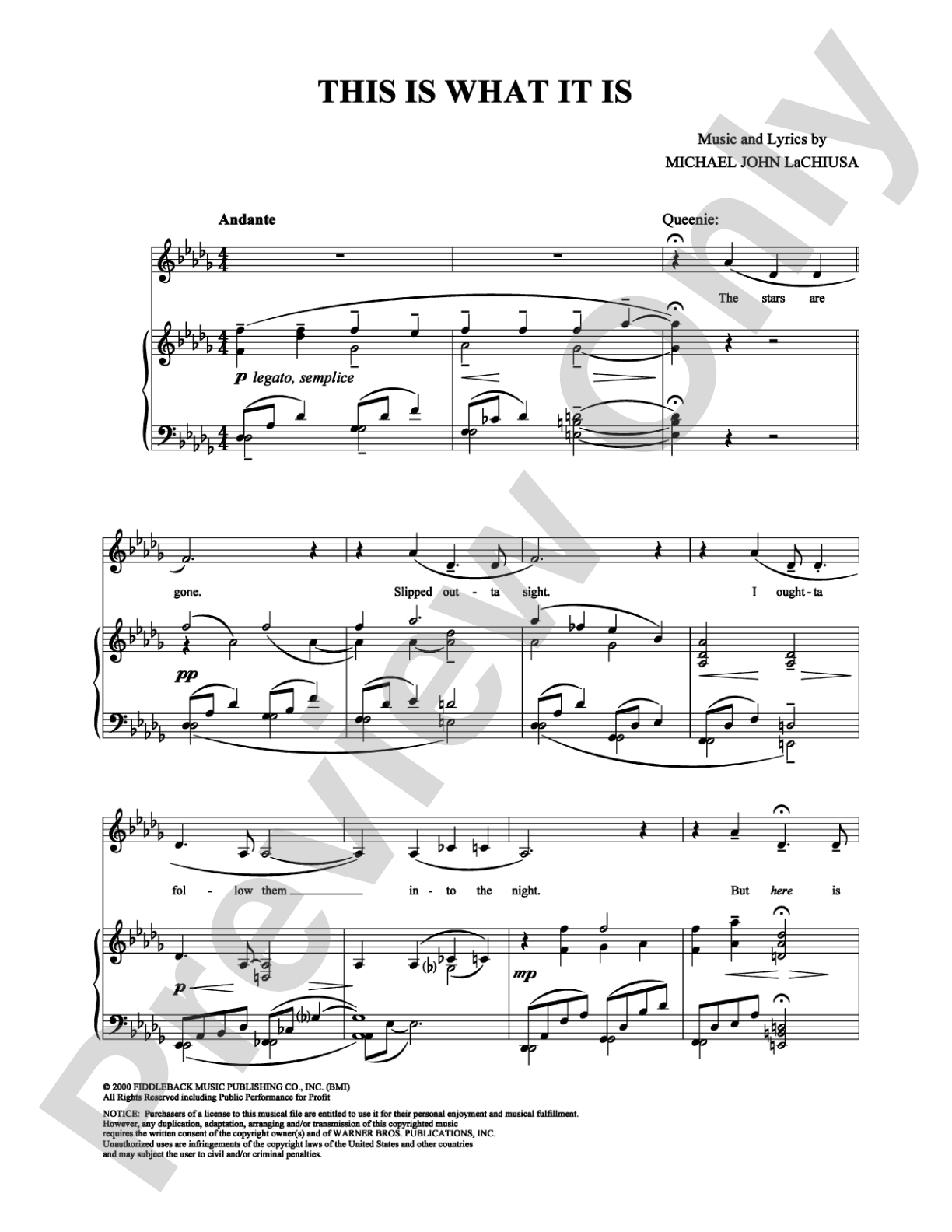 This Is What It Is: Piano/Vocal/Chords Digital Sheet Music