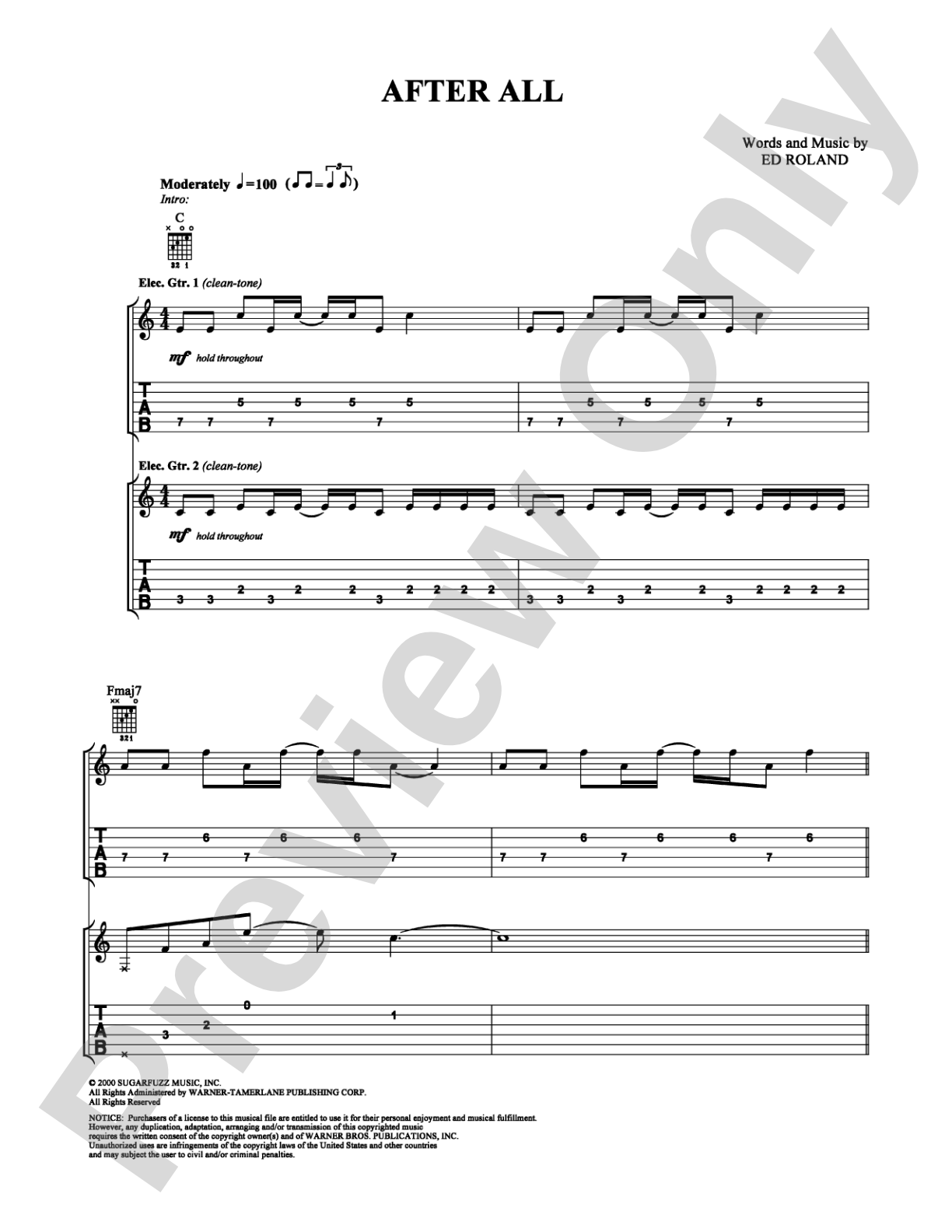 After All: Guitar TAB Digital Sheet Music
