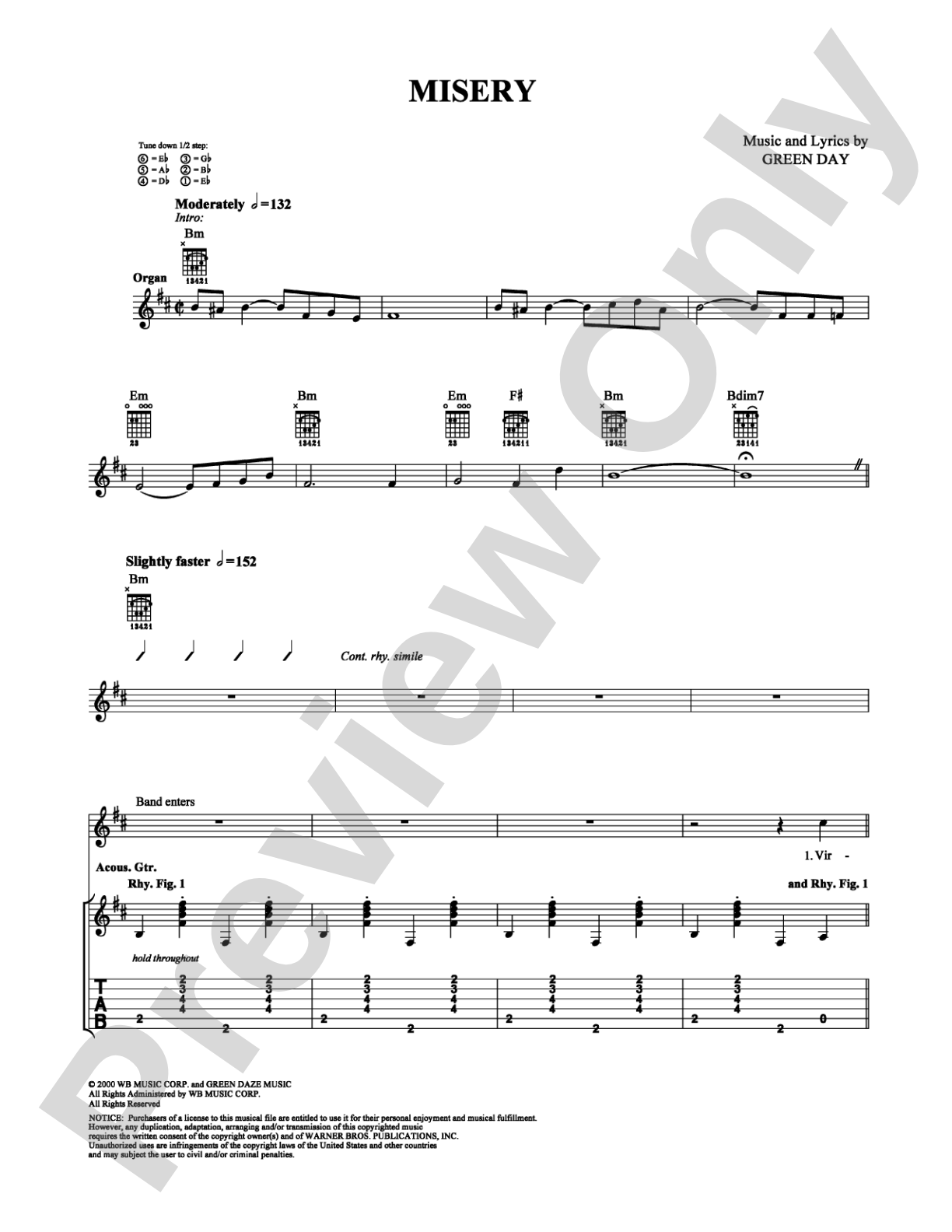 Misery: Guitar TAB Digital Sheet Music