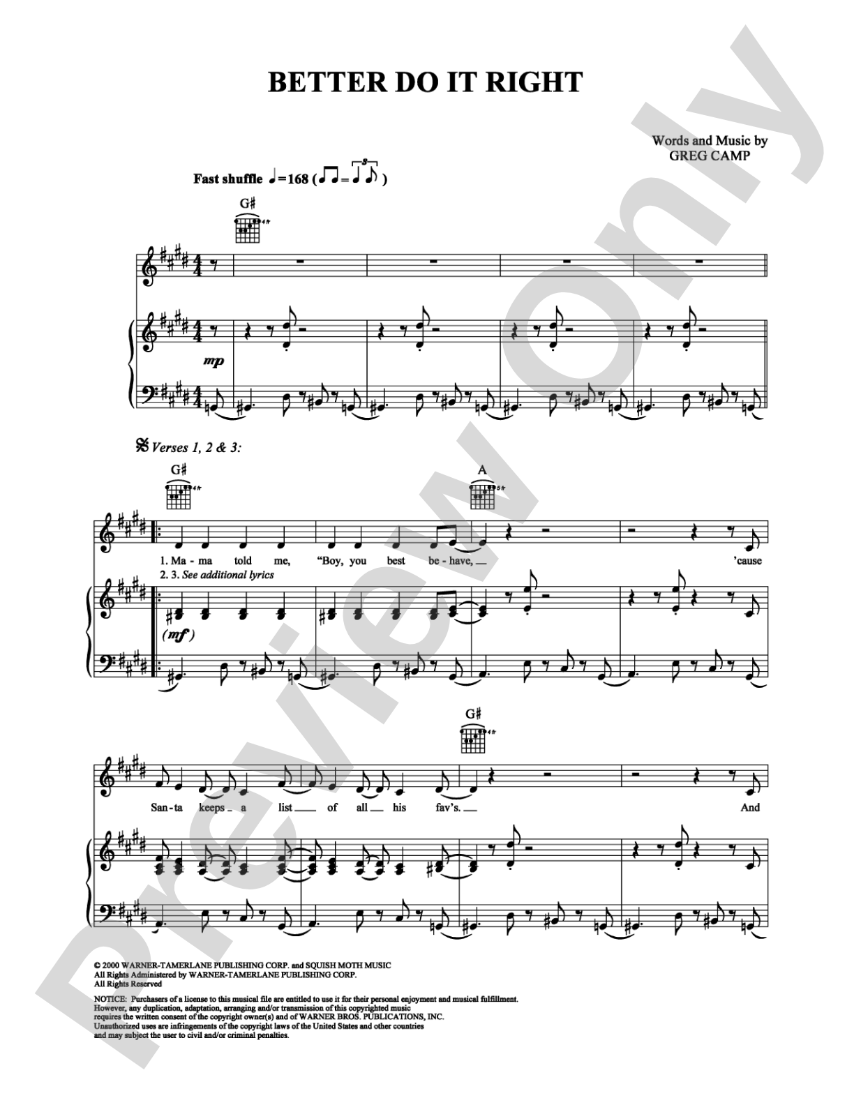 Better Do It Right: Piano/Vocal/Chords Digital Sheet Music