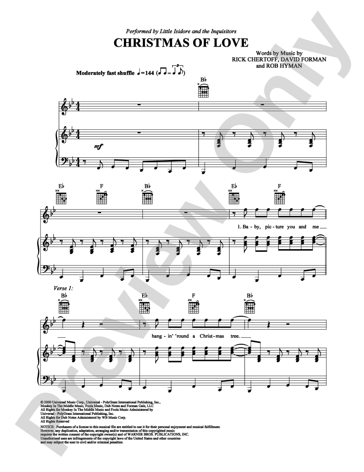 Christmas of Love: Piano/Vocal/Chords Digital Sheet Music