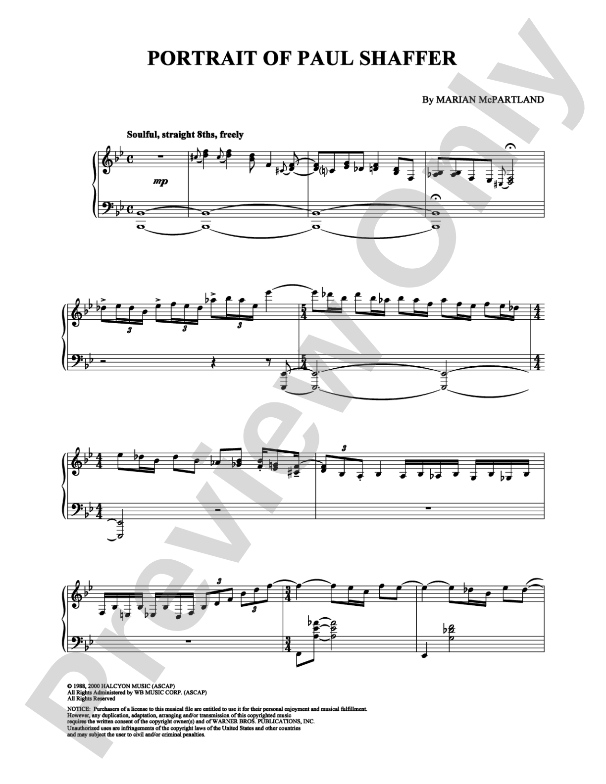 Portrait of Paul Shaffer: Piano Digital Sheet Music