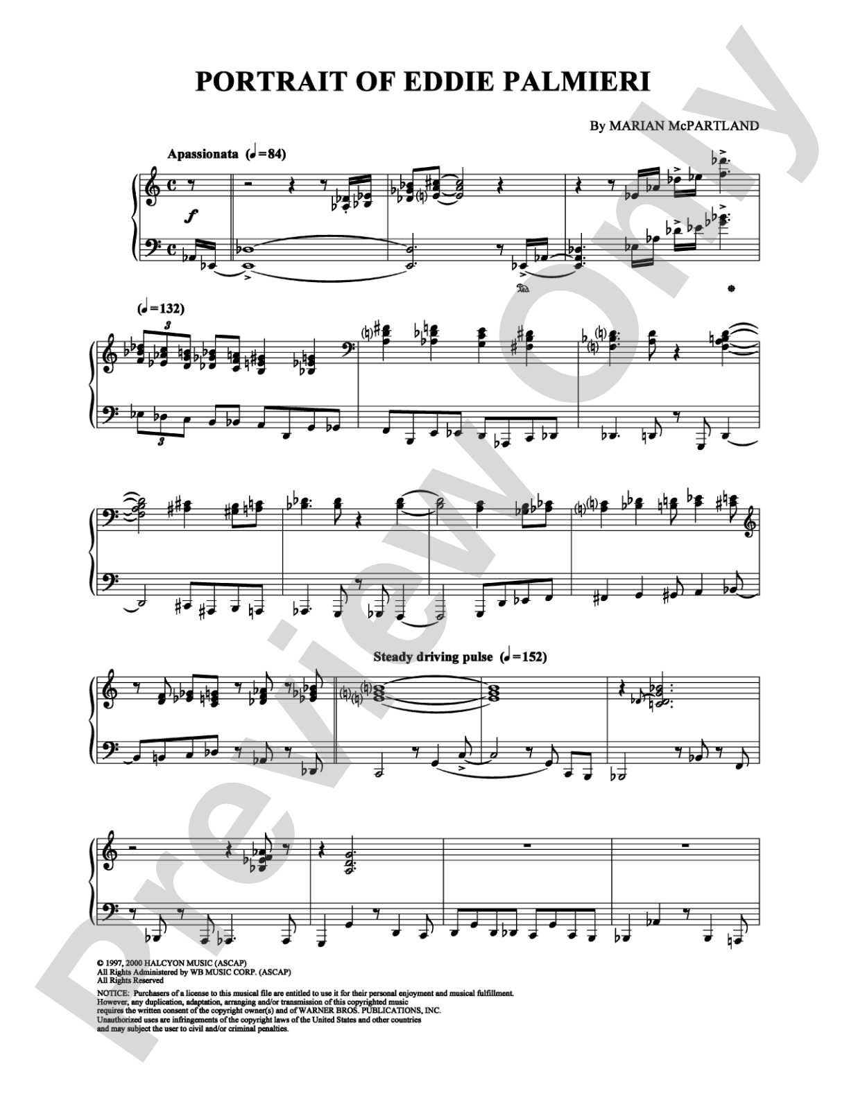 Portrait of Eddie Palmieri: Piano Digital Sheet Music