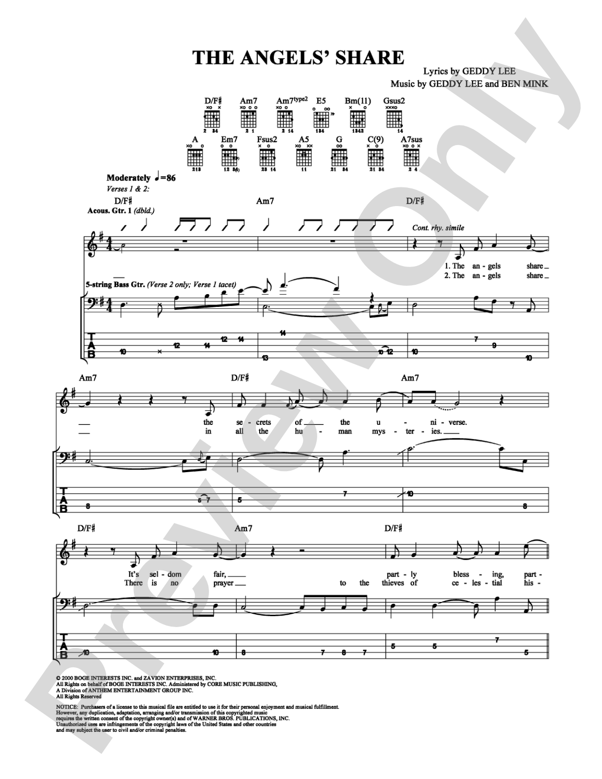 The Angels' Share: Guitar TAB Digital Sheet Music