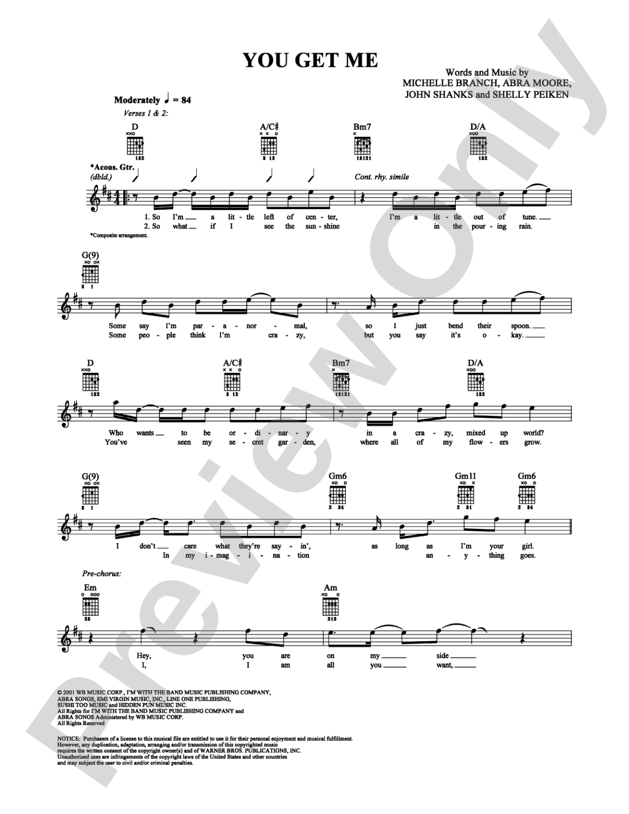 You Get Me: Guitar TAB Digital Sheet Music