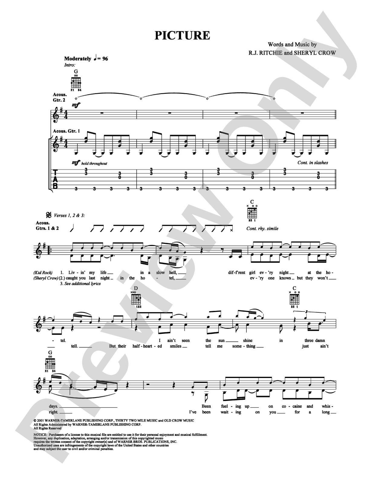 Picture: Guitar TAB Digital Sheet Music